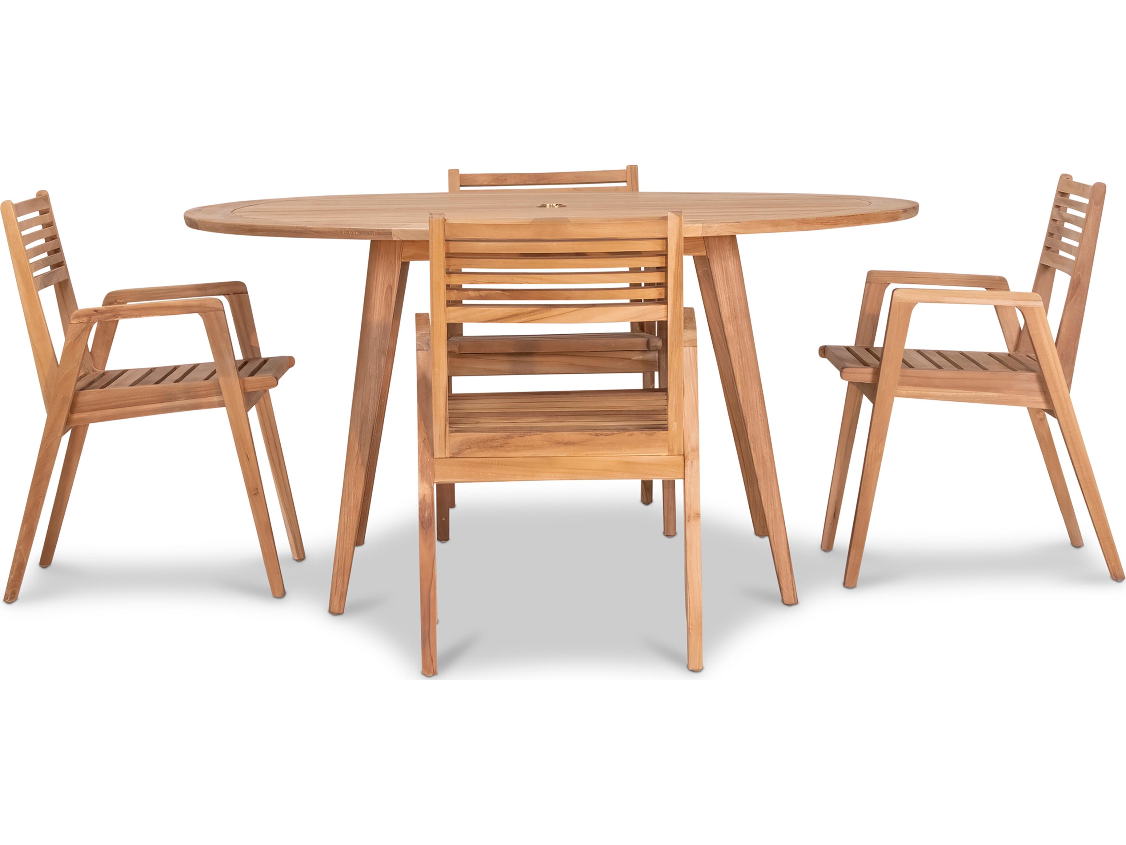 Harmonia Living Link Teak 5 Piece Outdoor Dining Set