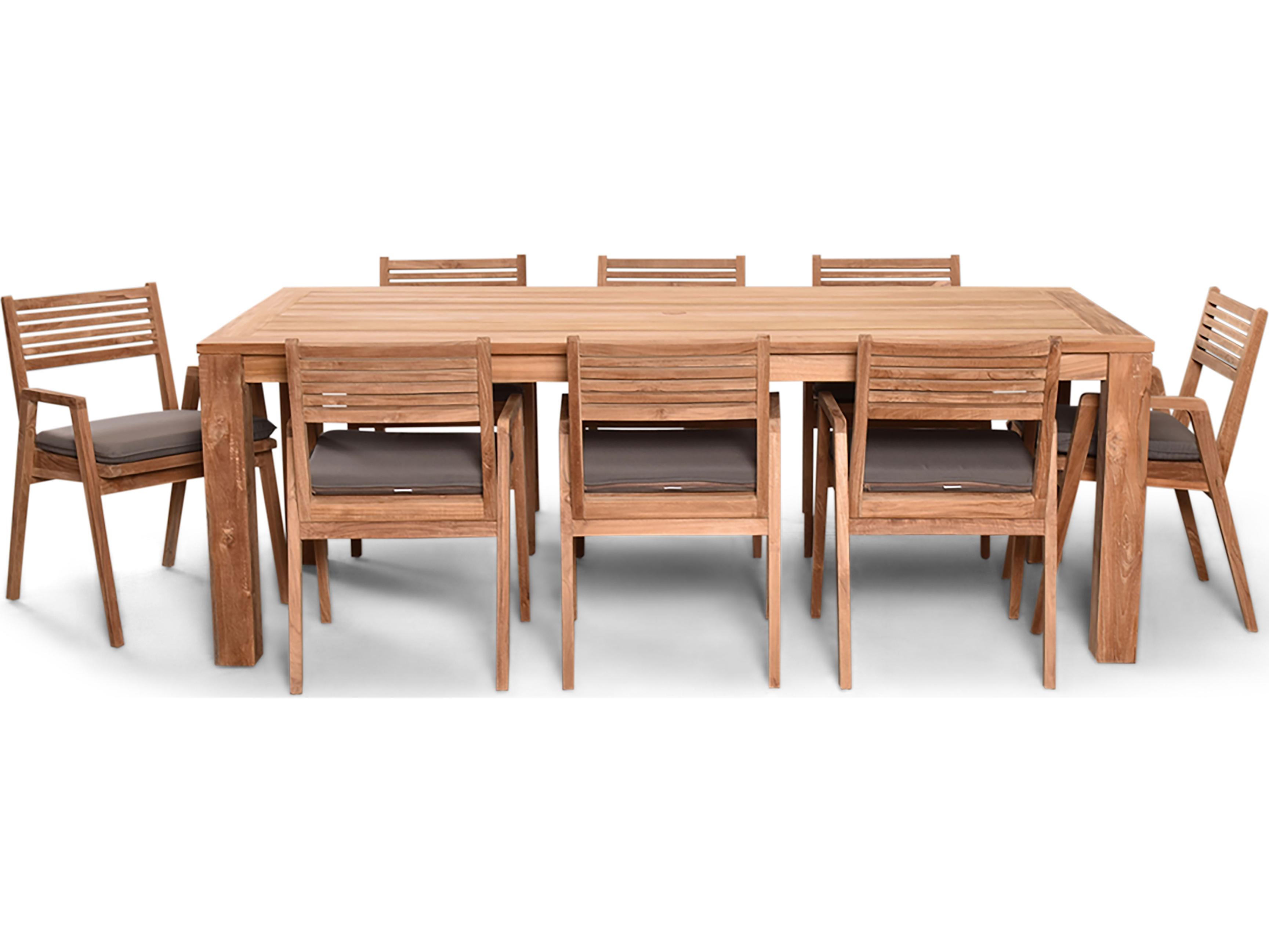 Harmonia Living Link Teak 9 Piece Patio Dining Set