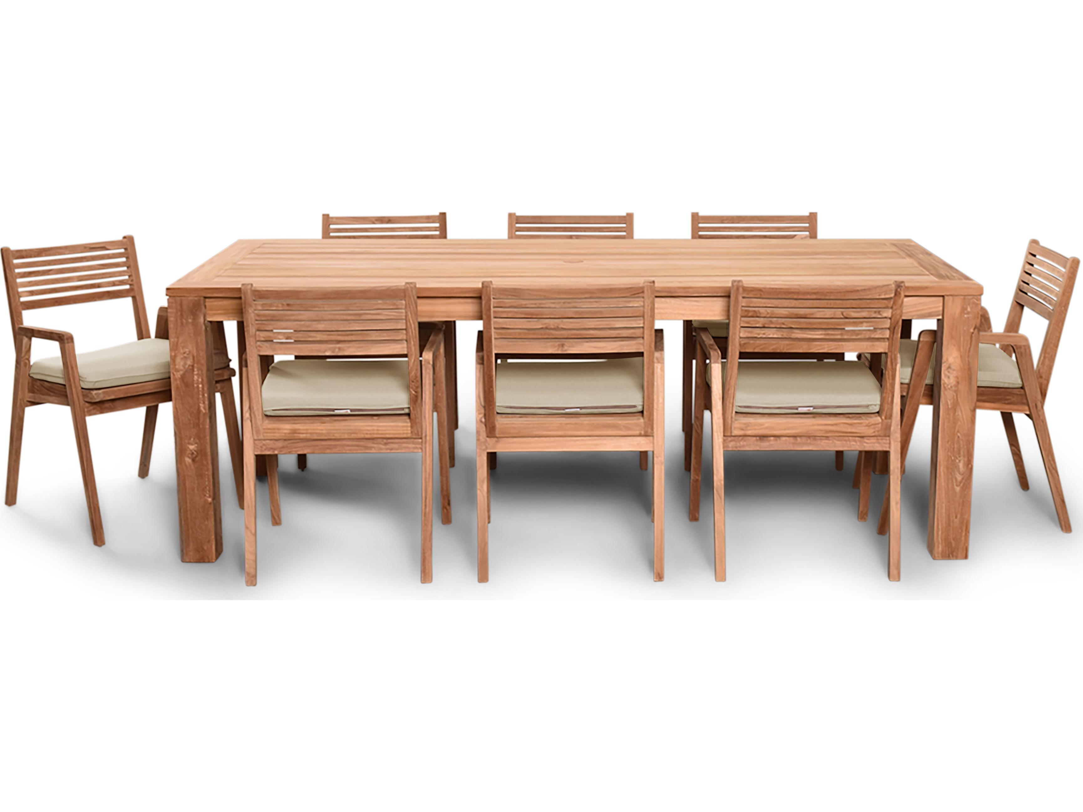 Harmonia Living Link Teak 9 Piece Patio Dining Set