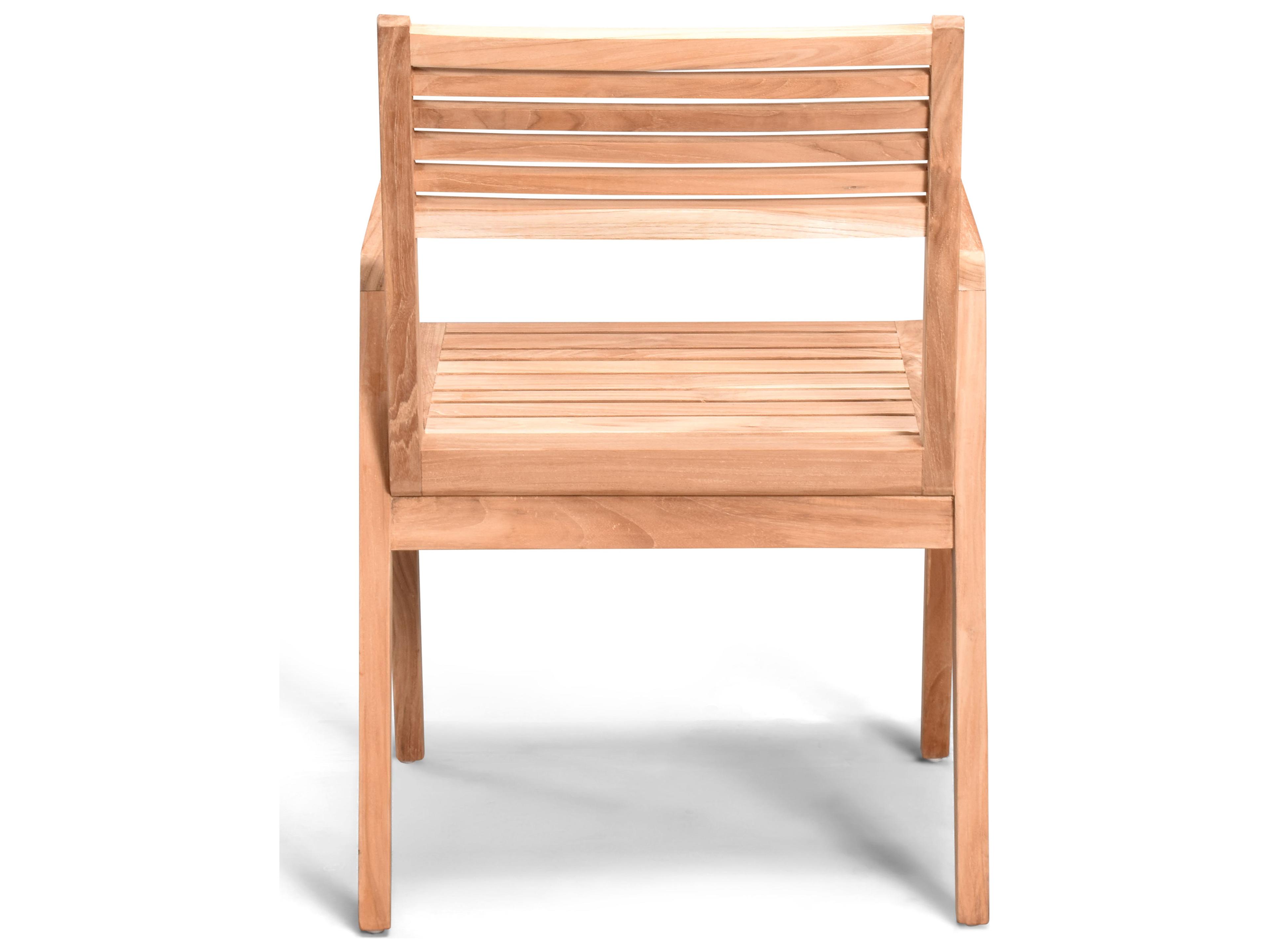Harmonia Living Link Teak Stackable Outdoor Patio Dining Arm Chair