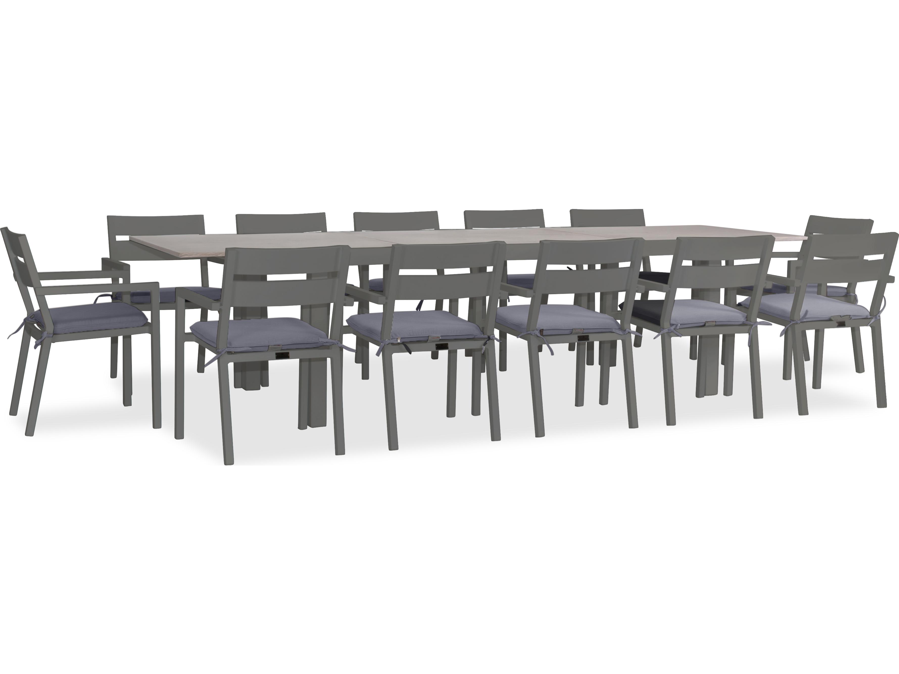 Harmonia Living Pacifica Aluminum Slate 13 Piece Extendable Outdoor Patio Dining Set