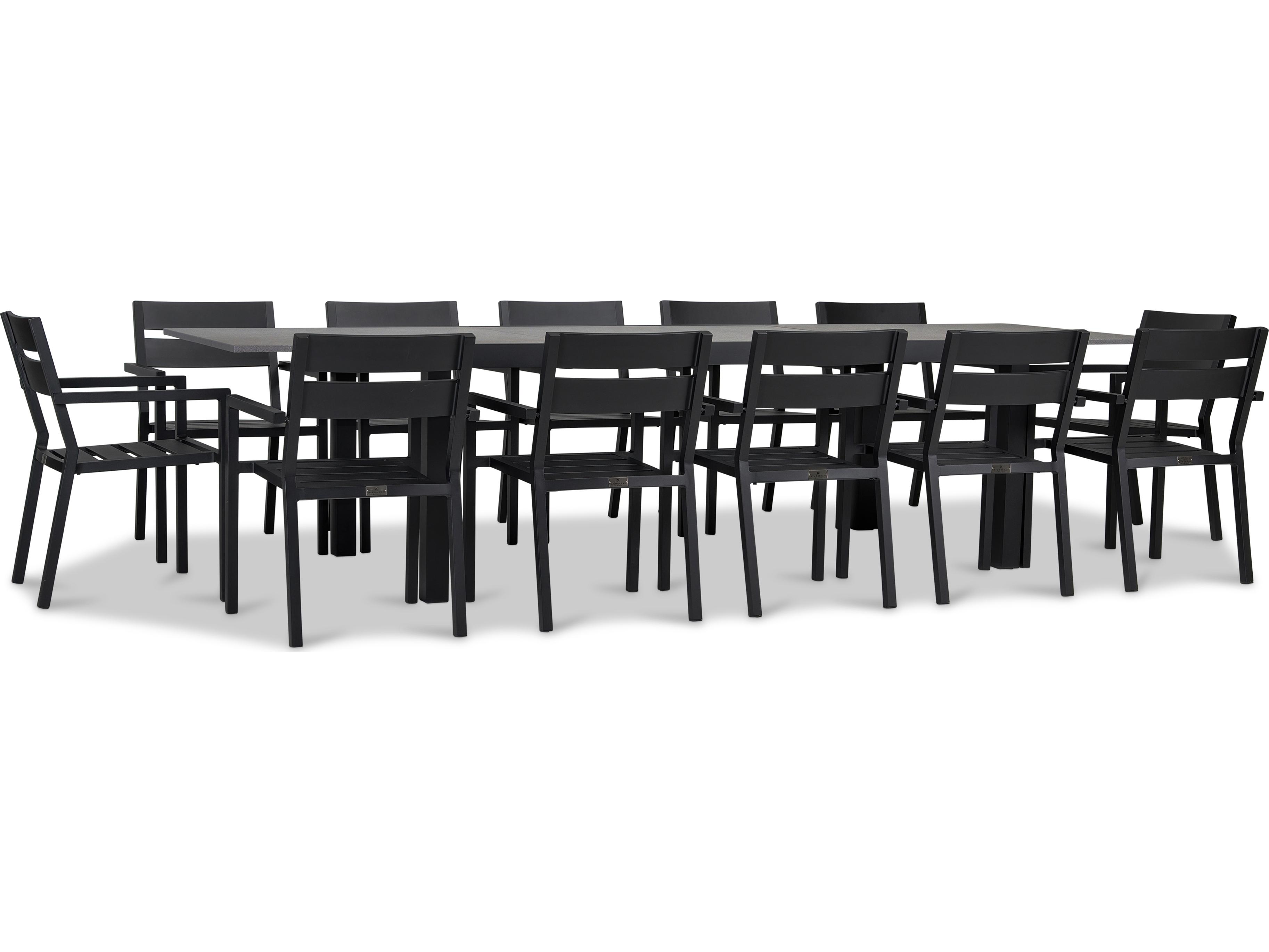 Harmonia Living Pacifica Aluminum Black 13 Piece Extendable Patio Dining Set