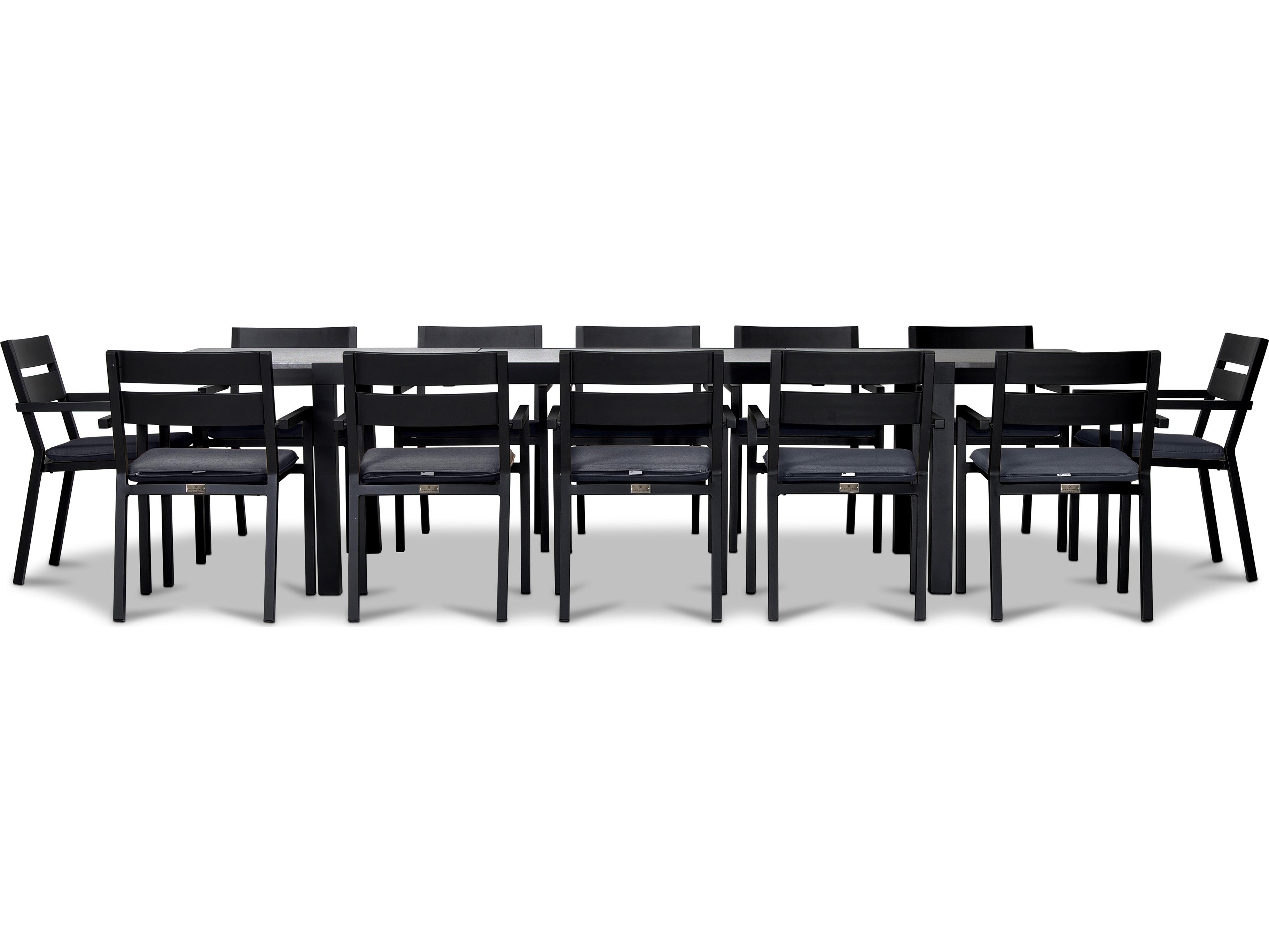 Harmonia Living Pacifica Aluminum Black 13 Piece Extendable Patio Dining Set
