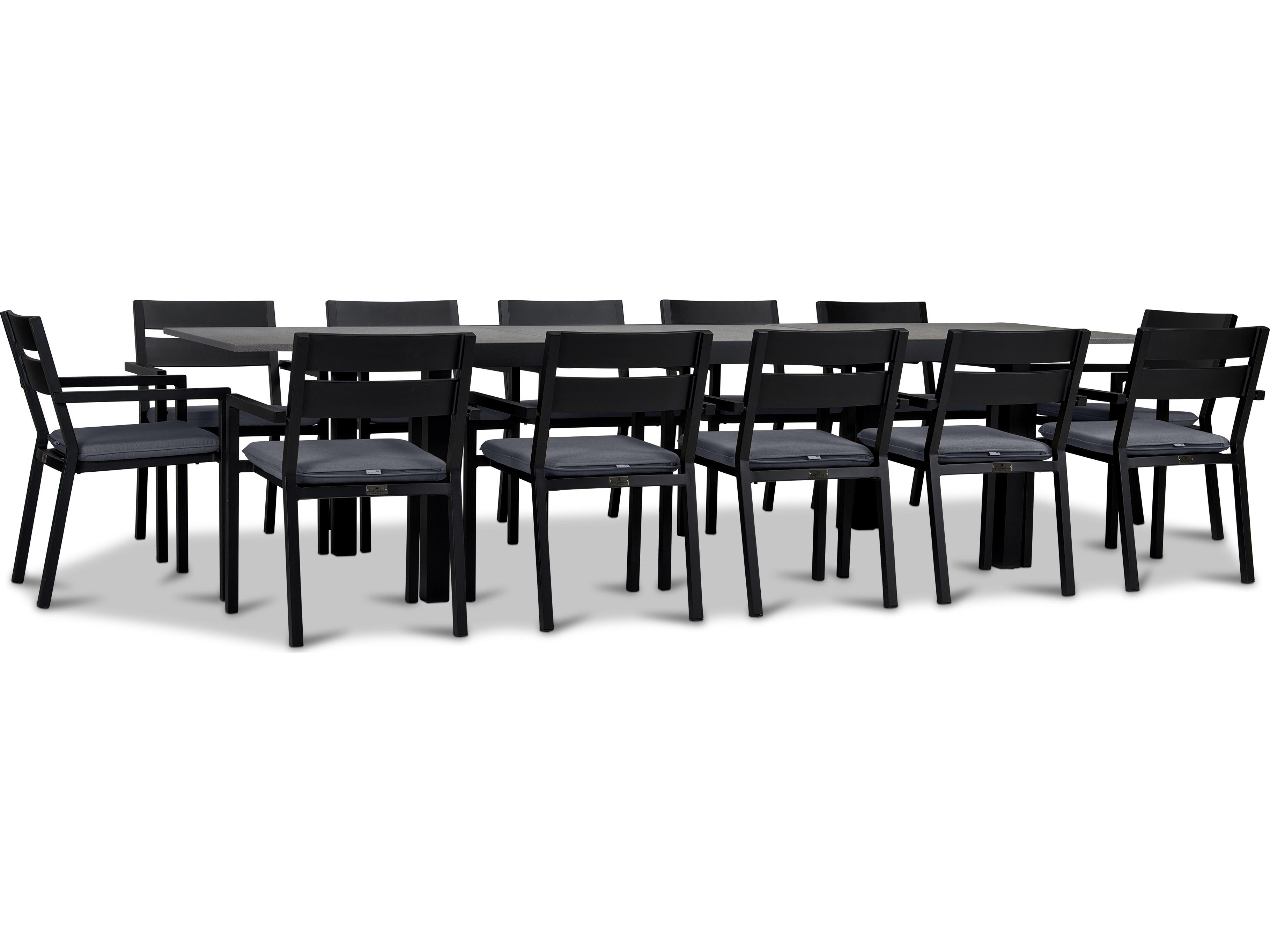 Harmonia Living Pacifica Aluminum Black 13 Piece Extendable Patio Dining Set