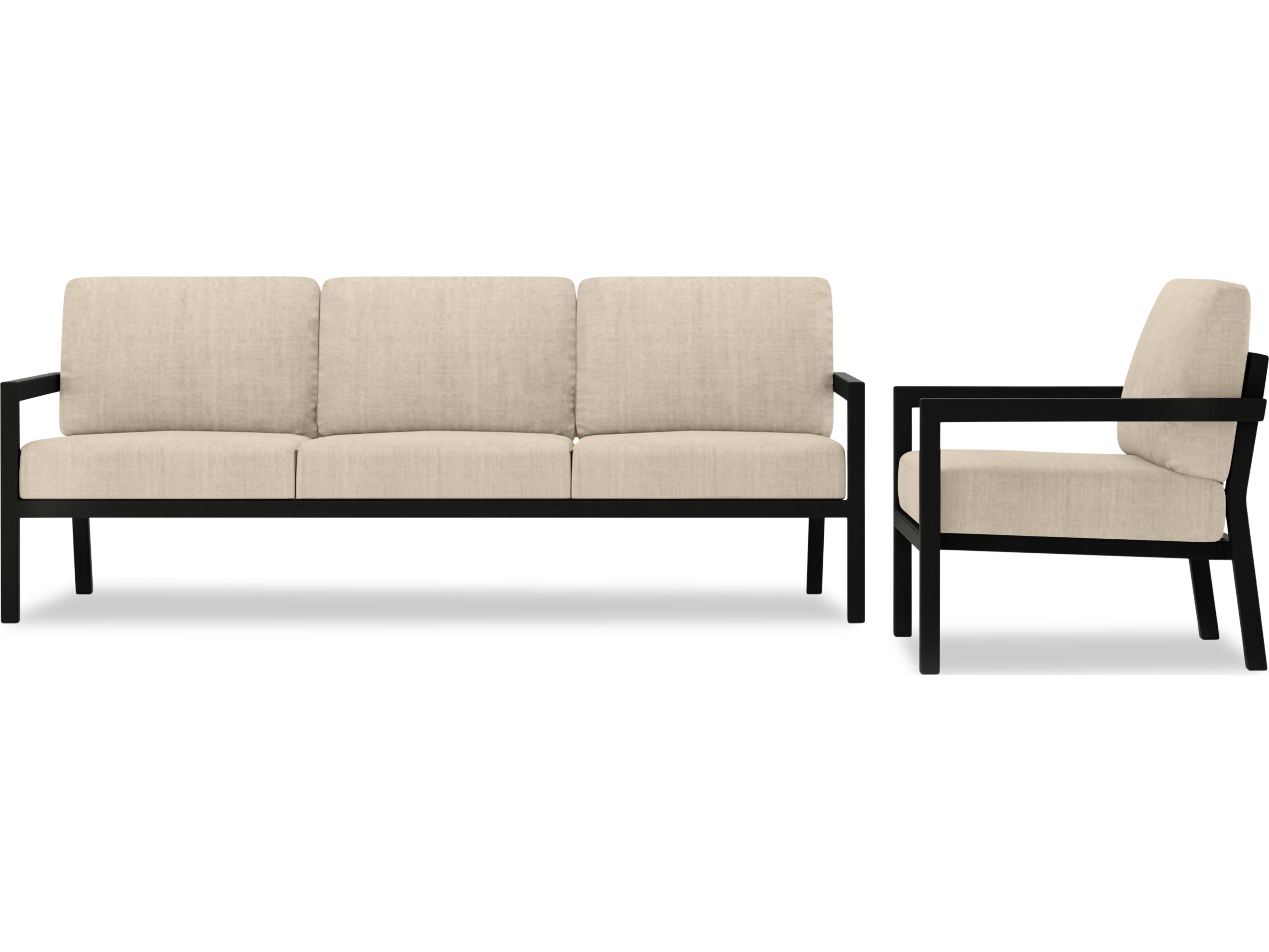 Harmonia Living Pacifica Aluminum Black 2 Piece Patio Lounge Set