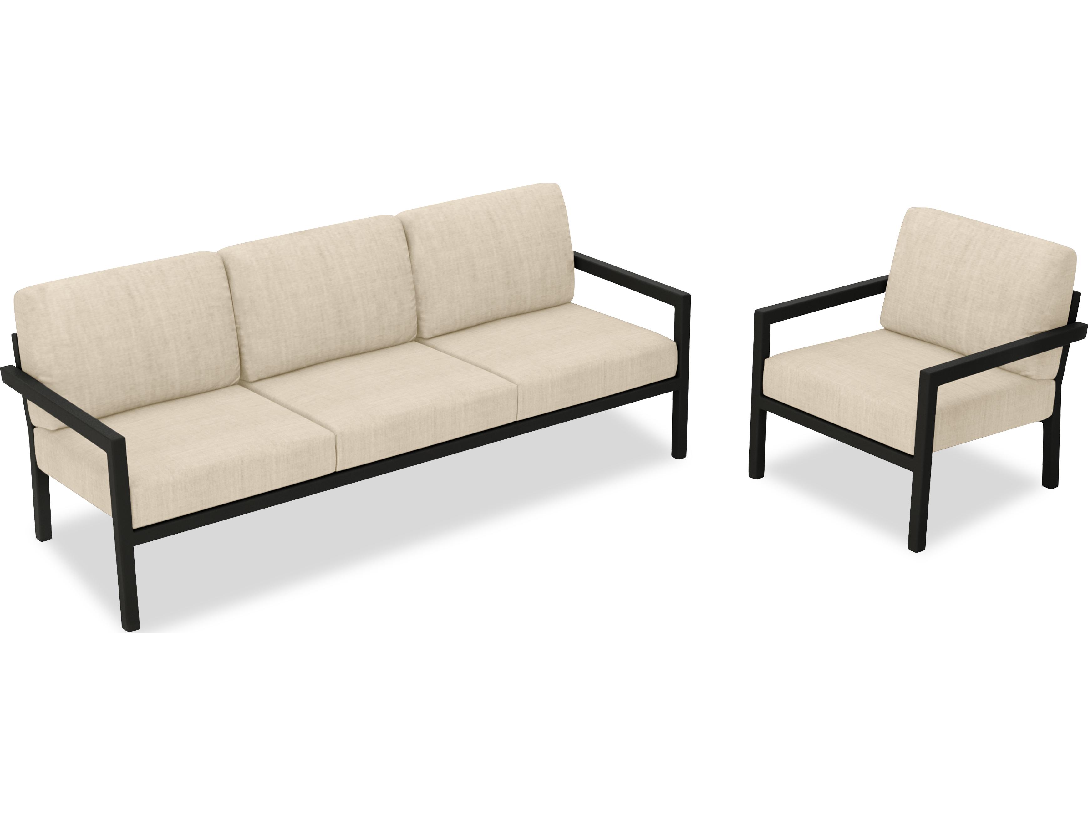 Harmonia Living Pacifica Aluminum Black 2 Piece Patio Lounge Set