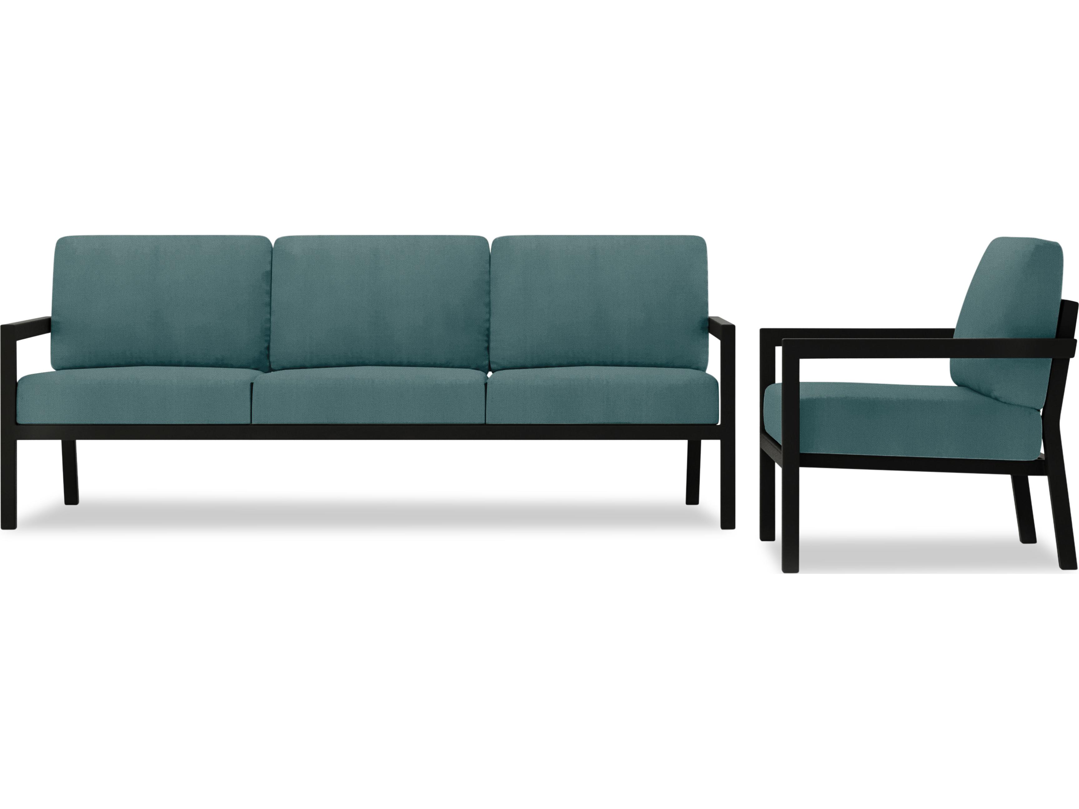 Harmonia Living Pacifica Aluminum Black 2 Piece Patio Lounge Set