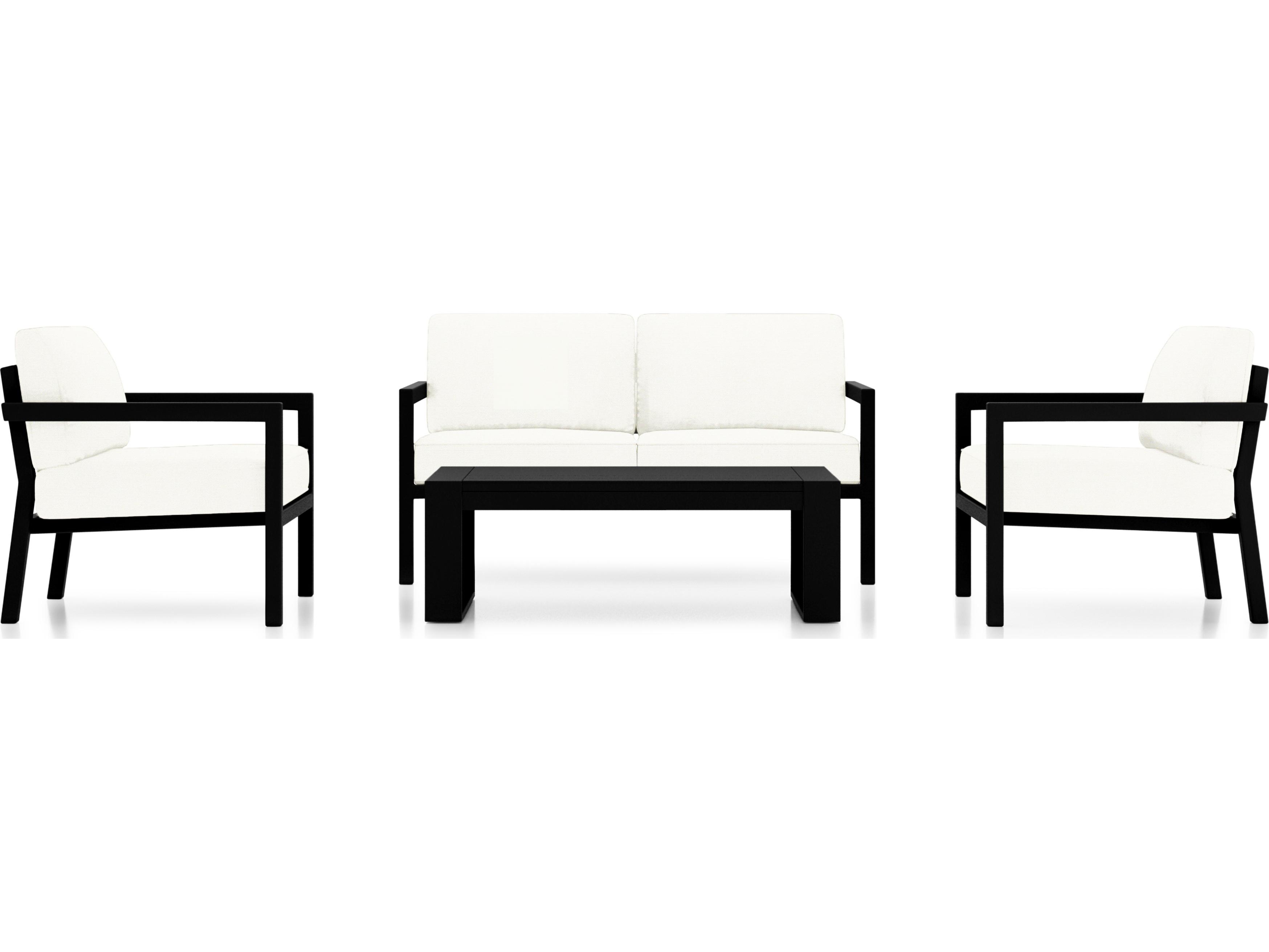 Harmonia Living Pacifica Aluminum Black 4 Piece Outdoor Lounge Set