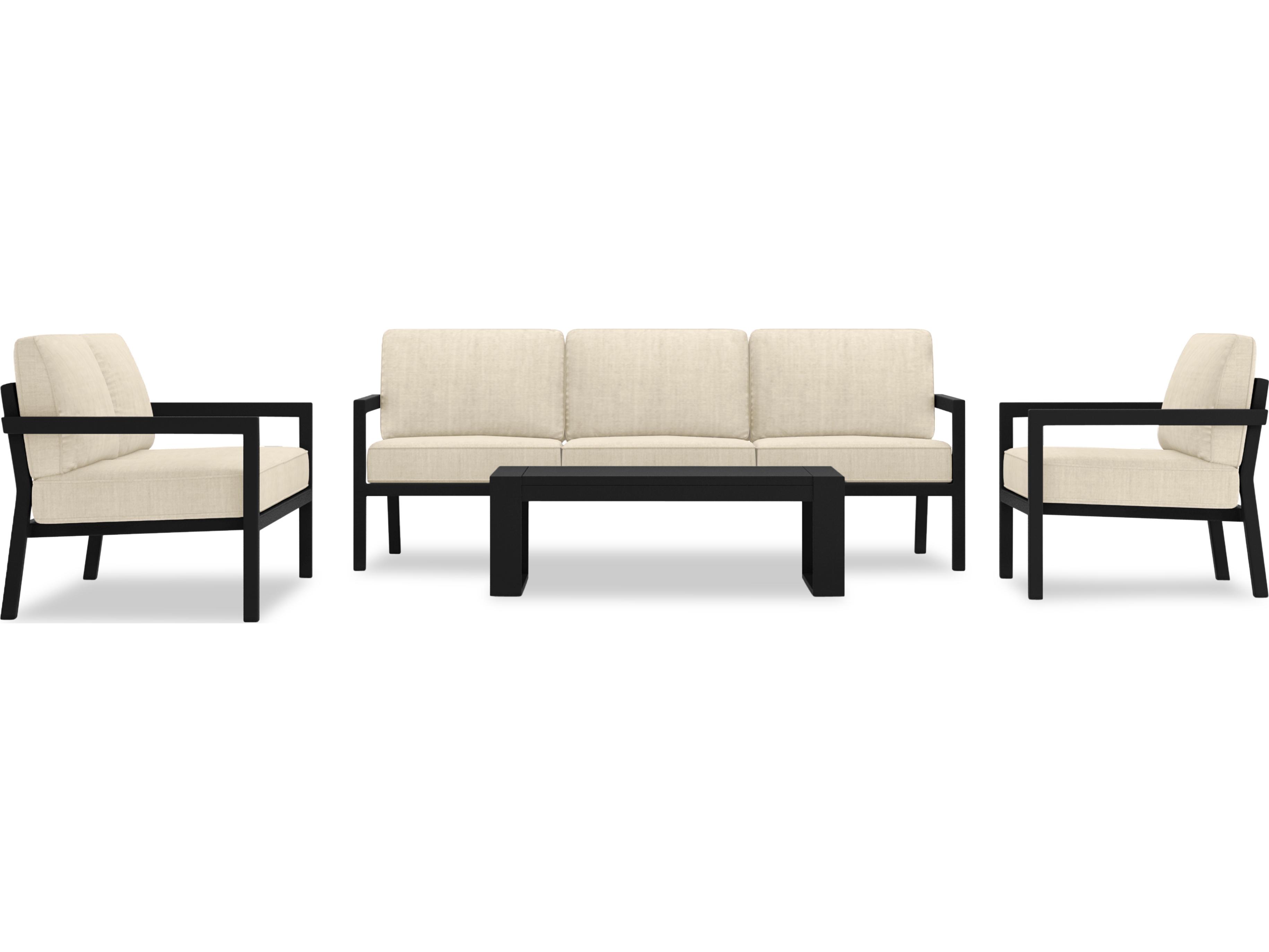 Harmonia Living Pacifica Aluminum Black 5 Piece Outdoor Patio Lounge Set