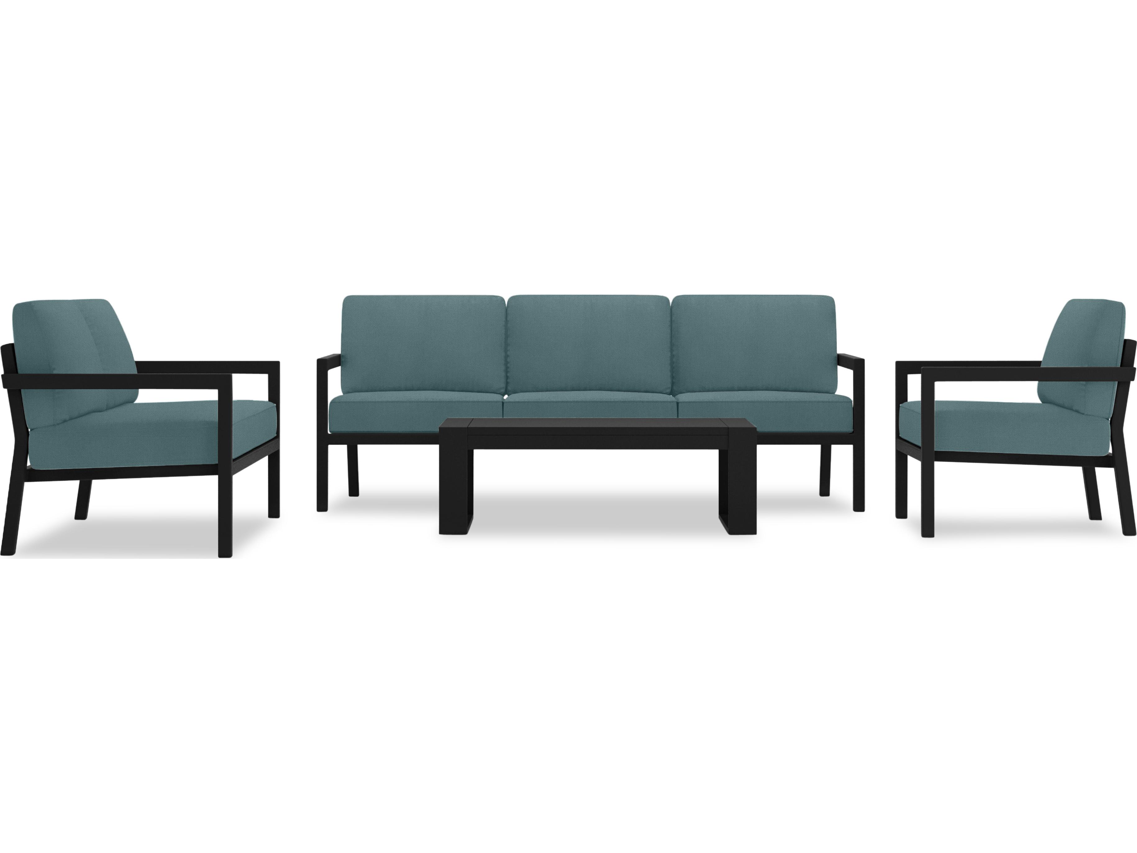 Harmonia Living Pacifica Aluminum Black 5 Piece Outdoor Patio Lounge Set