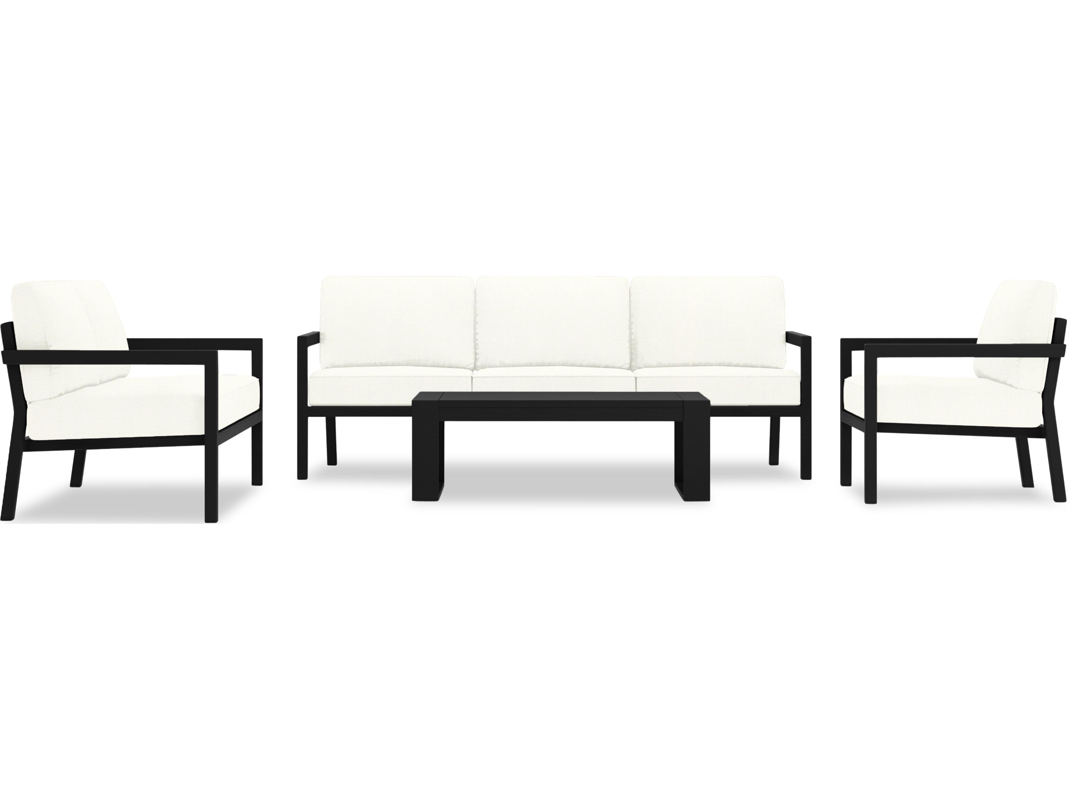 Harmonia Living Pacifica Aluminum Black 5 Piece Outdoor Patio Lounge Set
