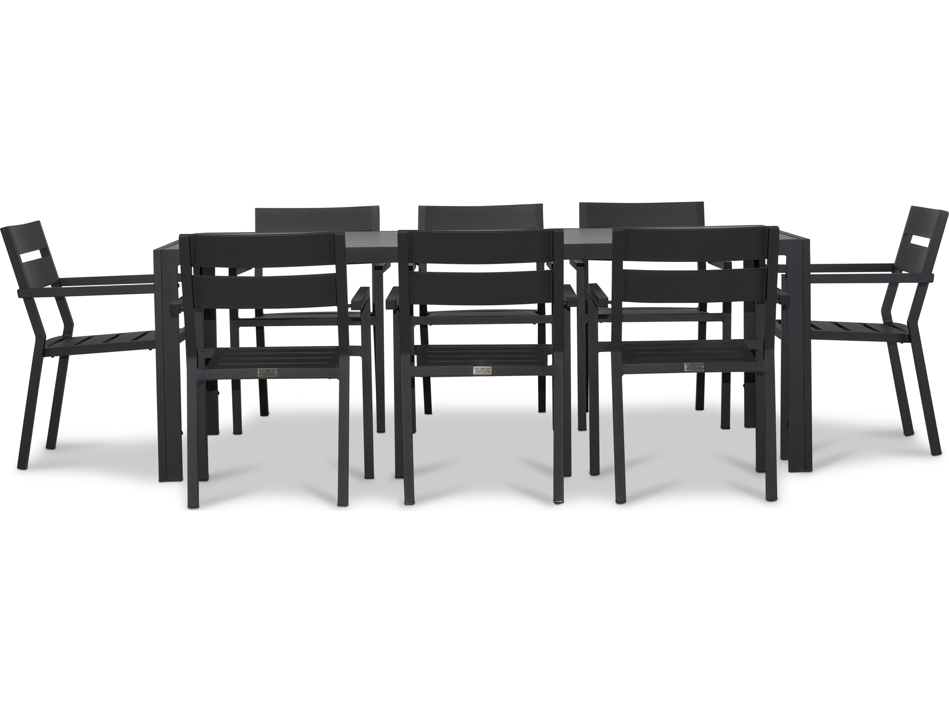 Harmonia Living Pacifica Aluminum Black 8 Seat Outdoor Dining Set