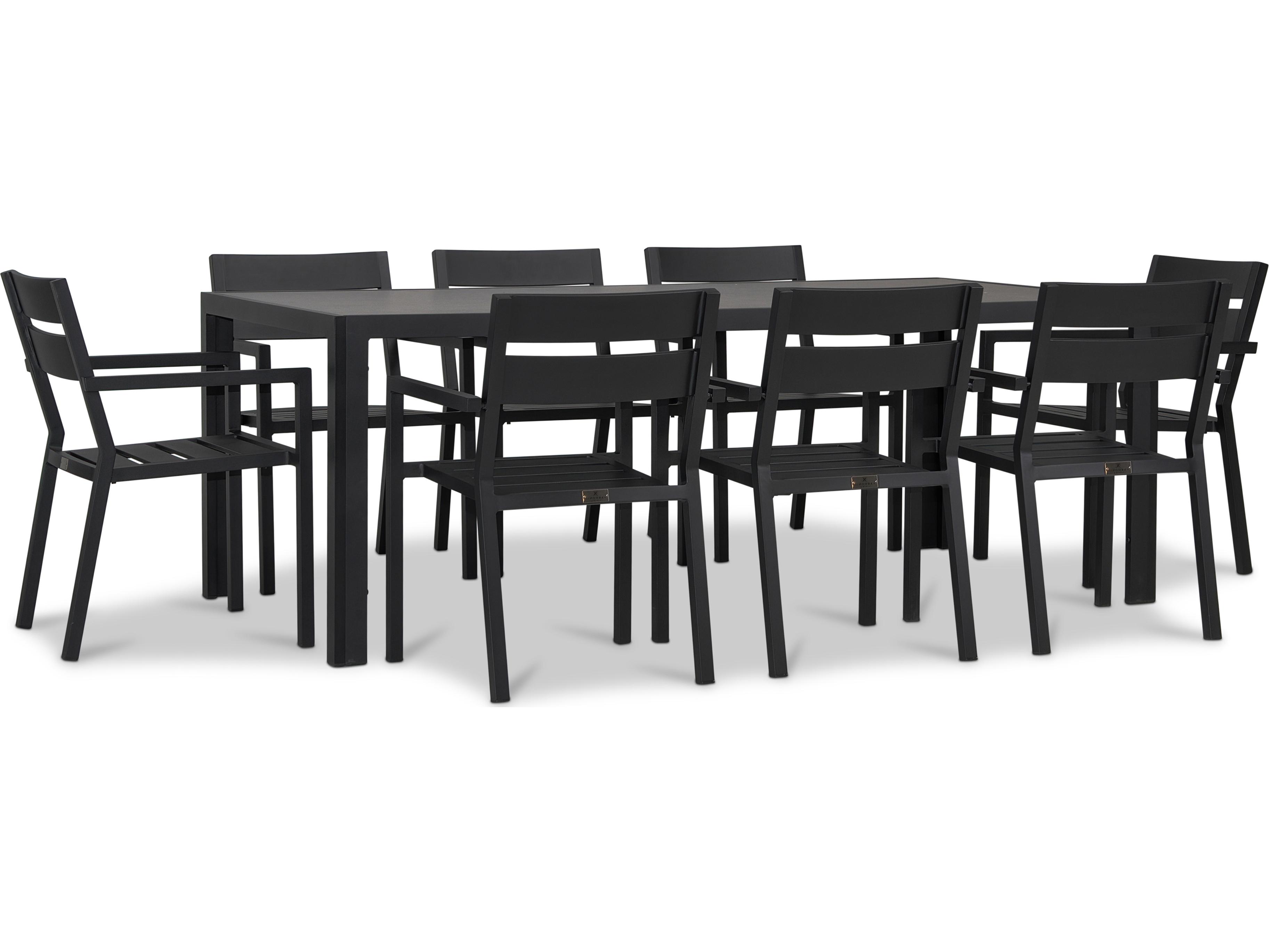 Harmonia Living Pacifica Aluminum Black 8 Seat Outdoor Dining Set