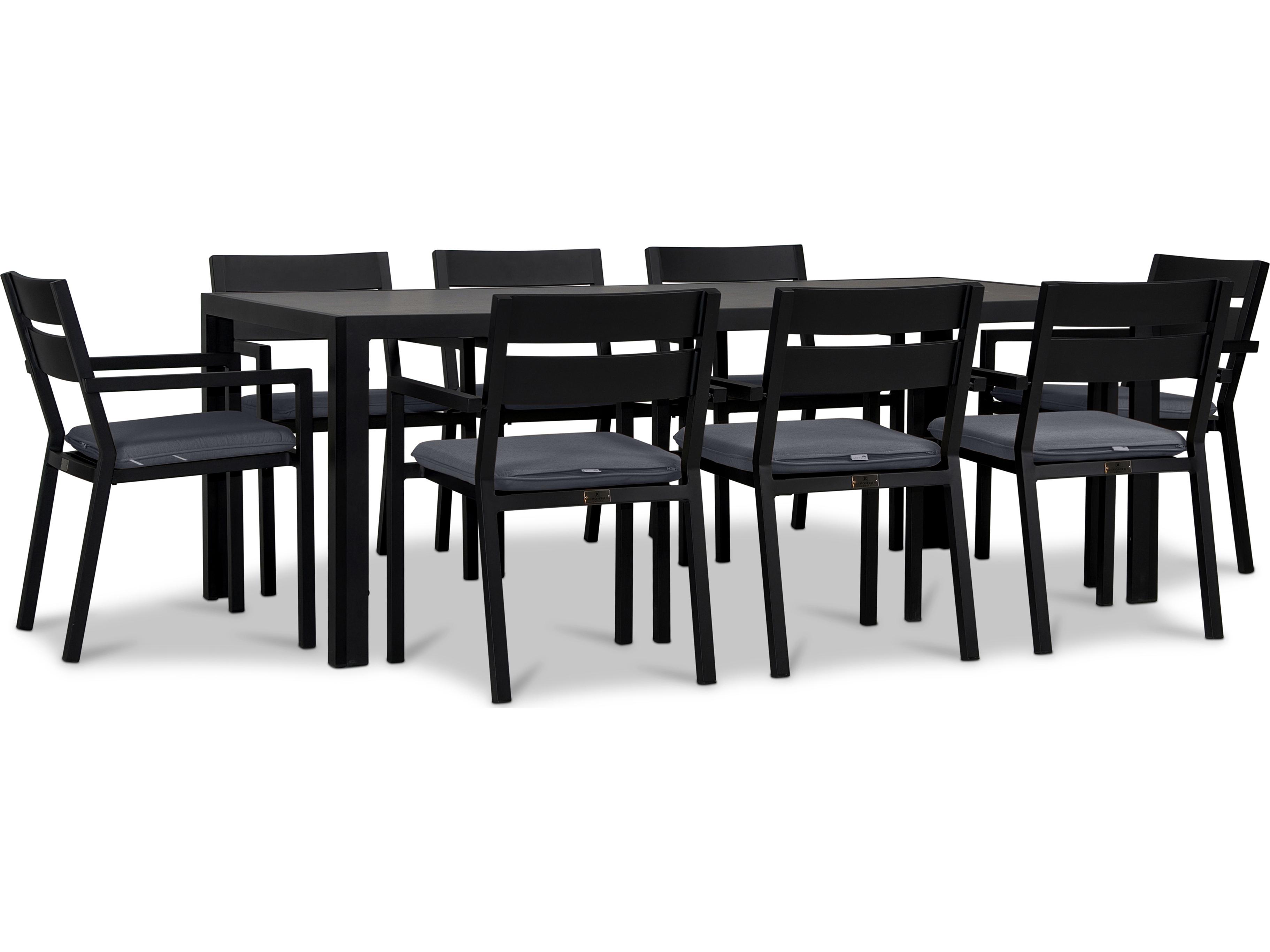Harmonia Living Pacifica Aluminum Black 8 Seat Outdoor Dining Set