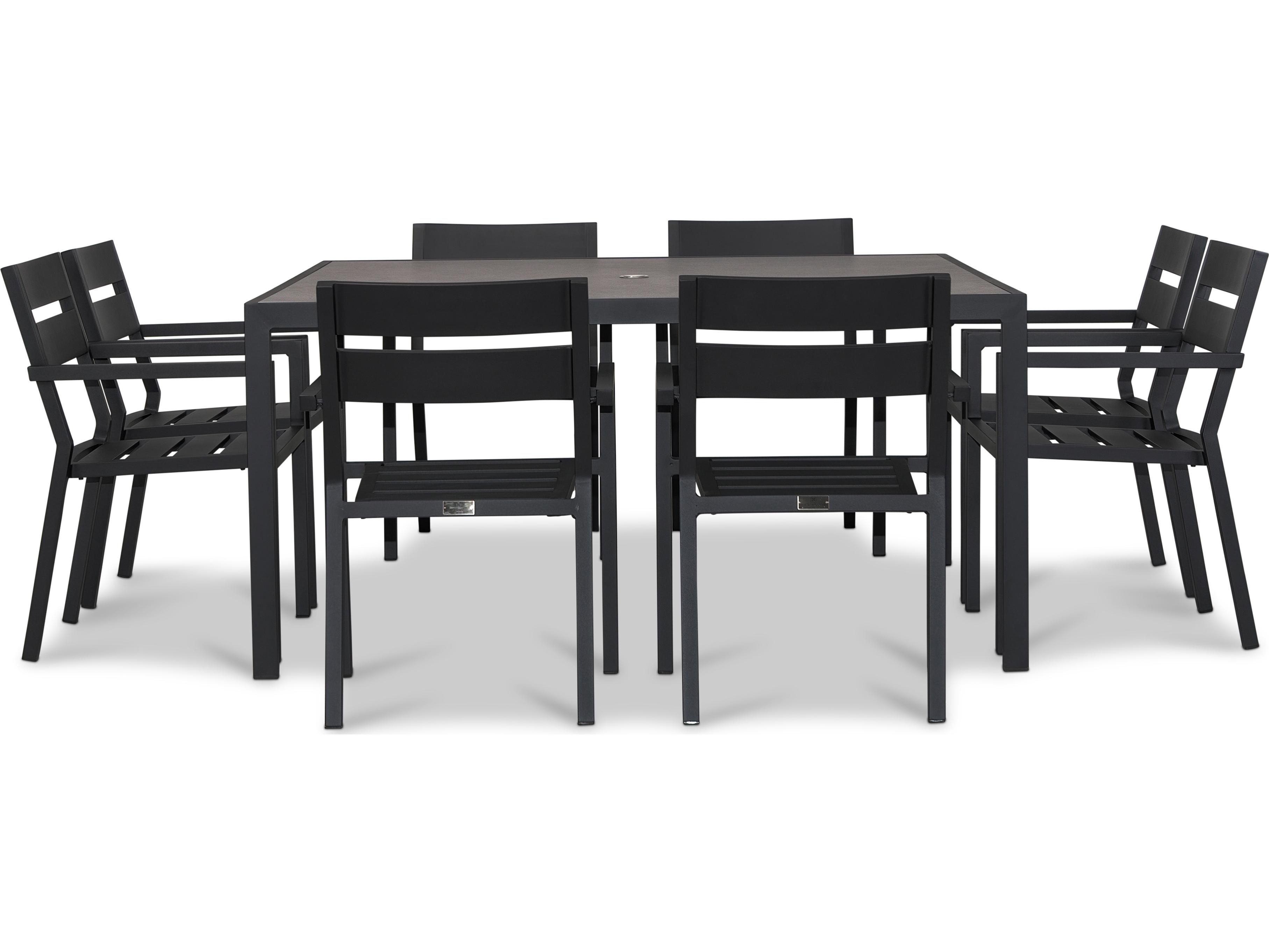 Harmonia Living Pacifica Aluminum Black 9 Piece Outdoor Dining Set