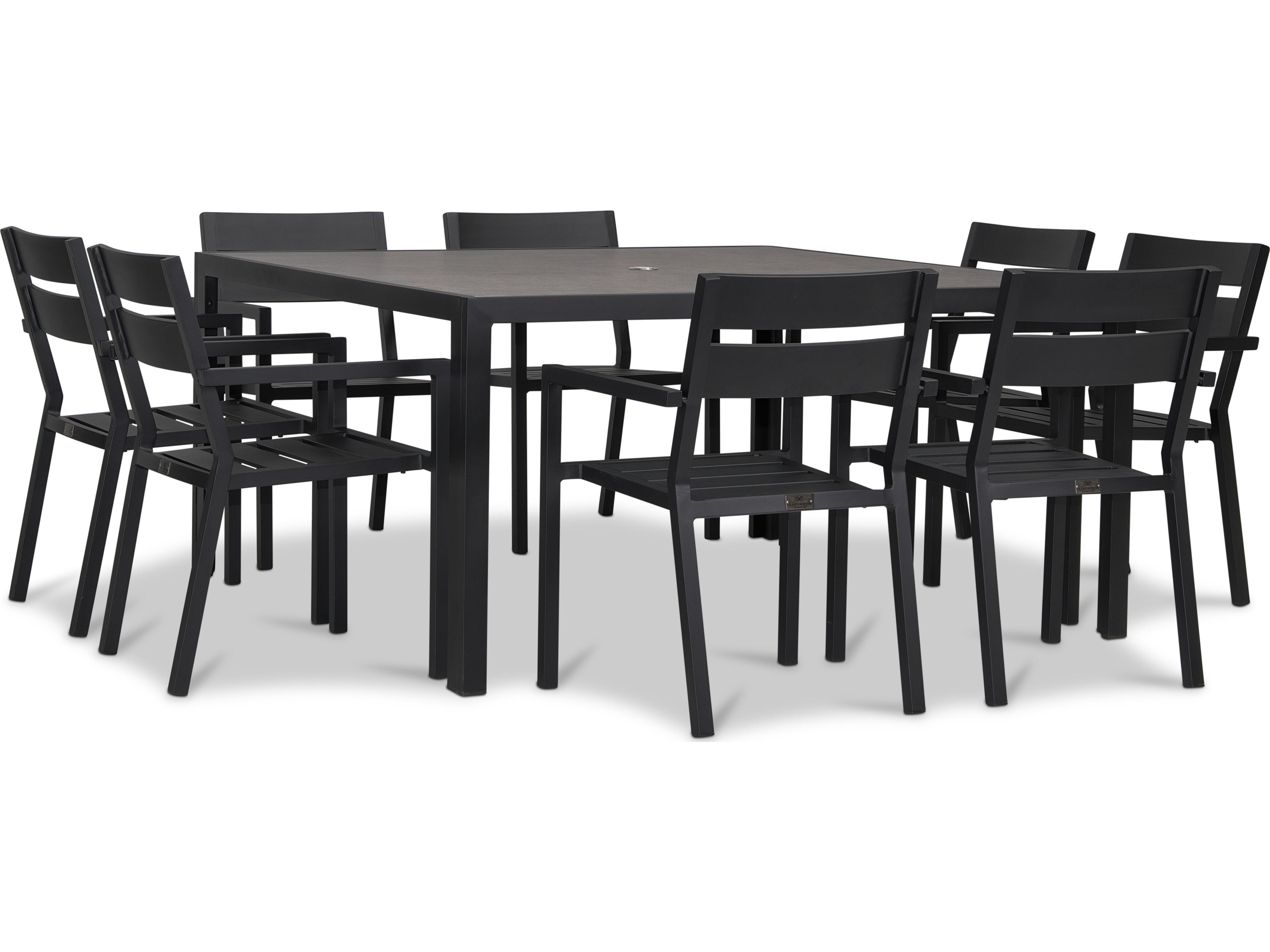 Harmonia Living Pacifica Aluminum Black 9 Piece Outdoor Dining Set