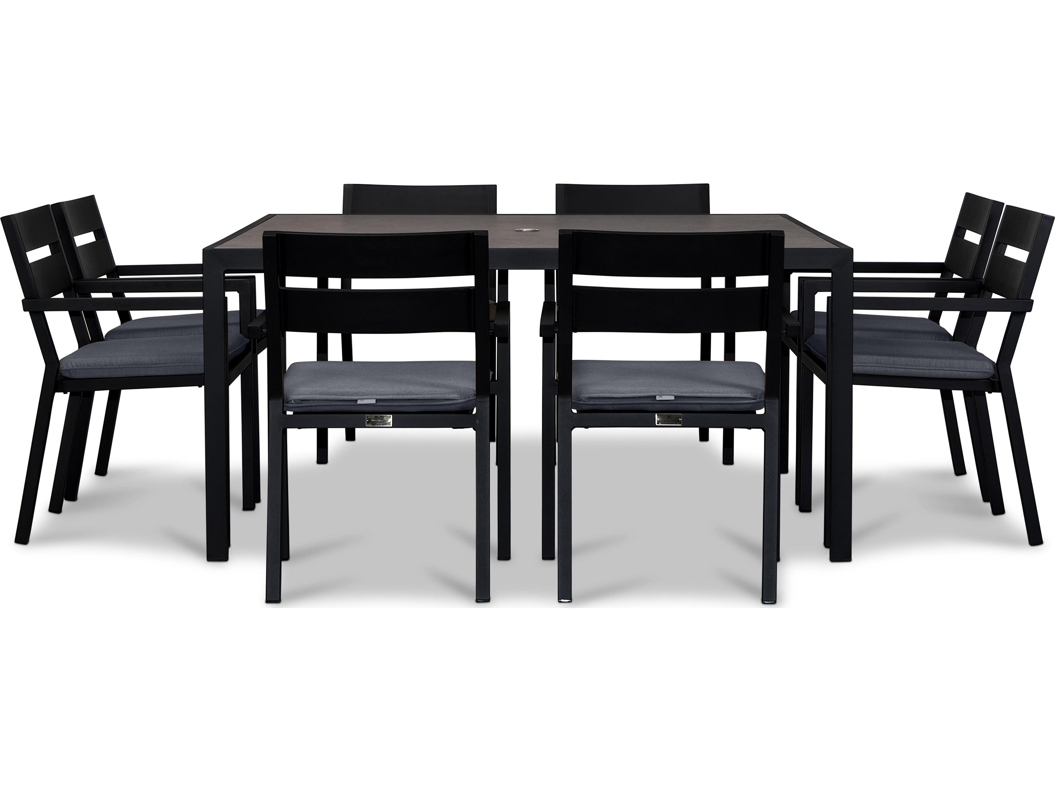 Harmonia Living Pacifica Aluminum Black 9 Piece Outdoor Dining Set
