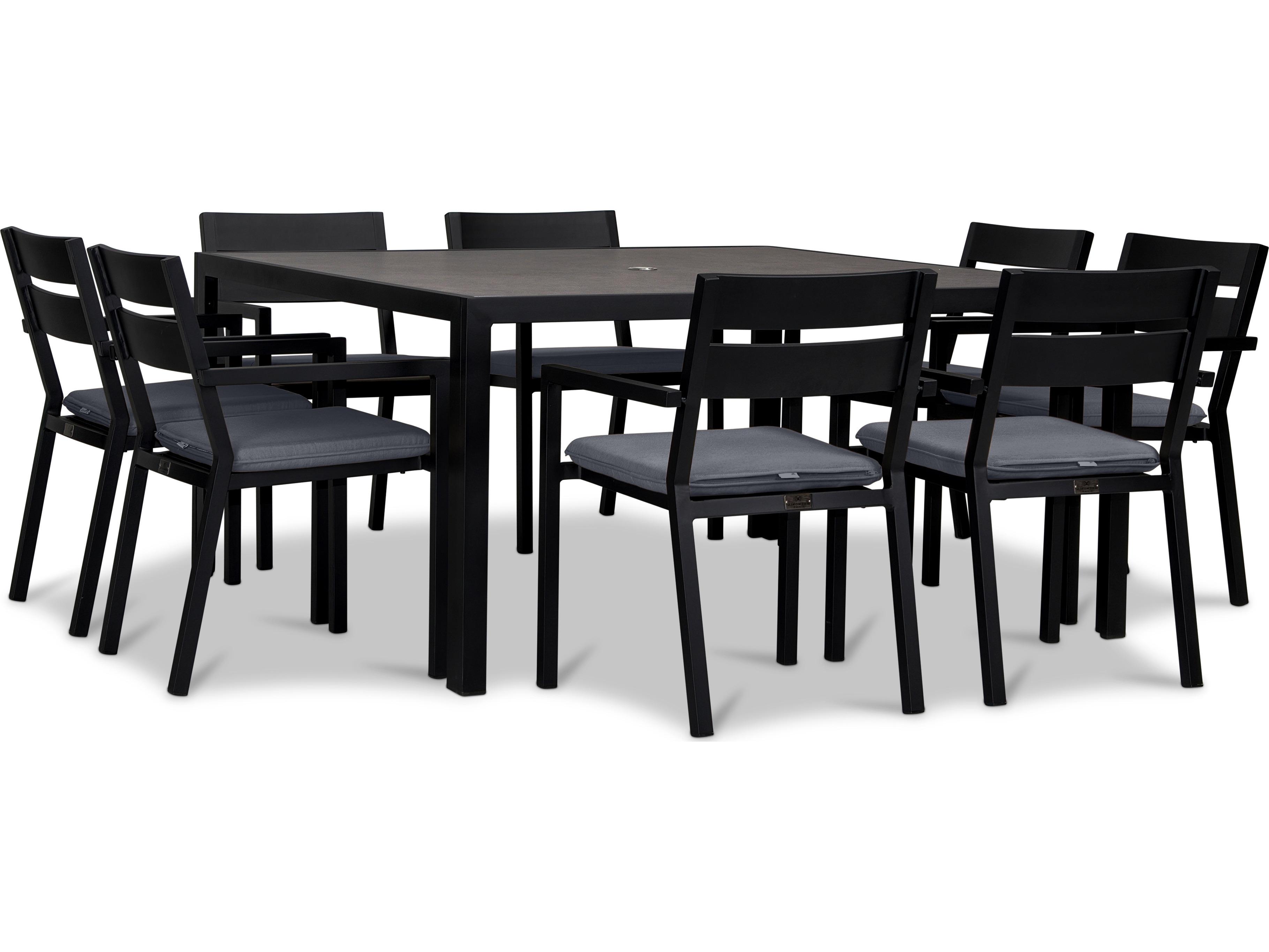 Harmonia Living Pacifica Aluminum Black 9 Piece Outdoor Dining Set