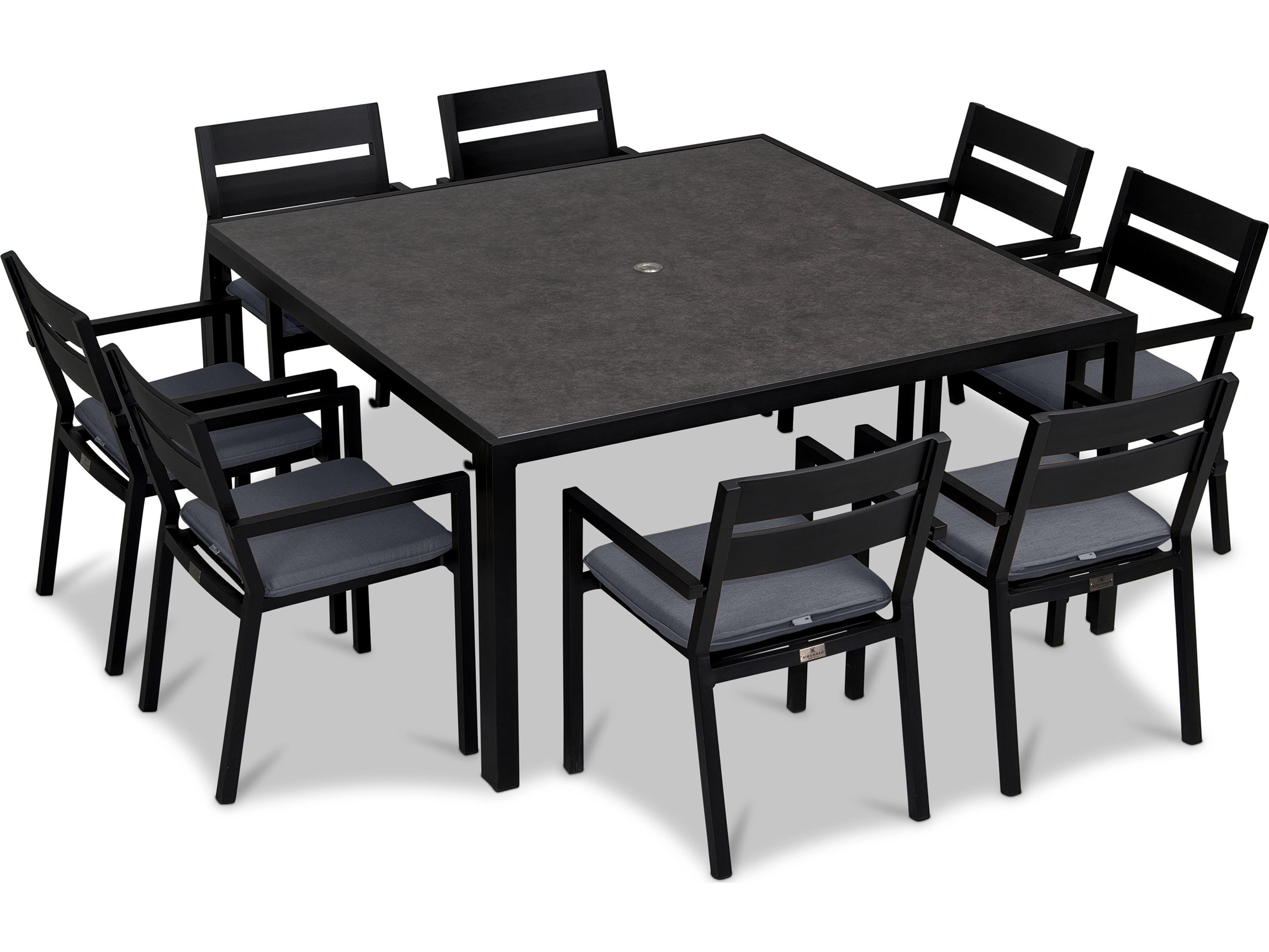 Harmonia Living Pacifica Aluminum Black 9 Piece Outdoor Dining Set