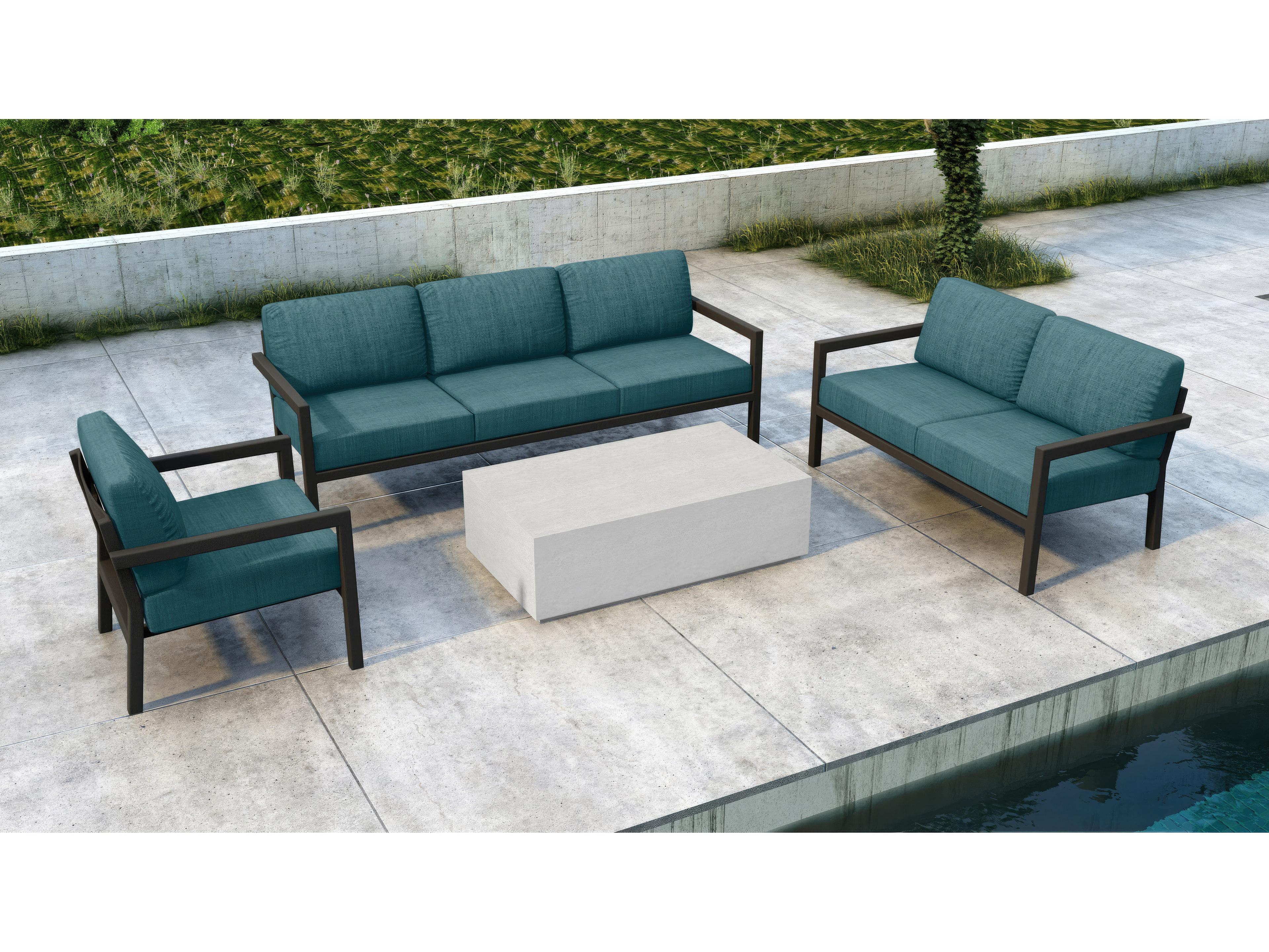 Harmonia Living Pacifica Aluminum Mason 4 Piece Outdoor Lounge Set