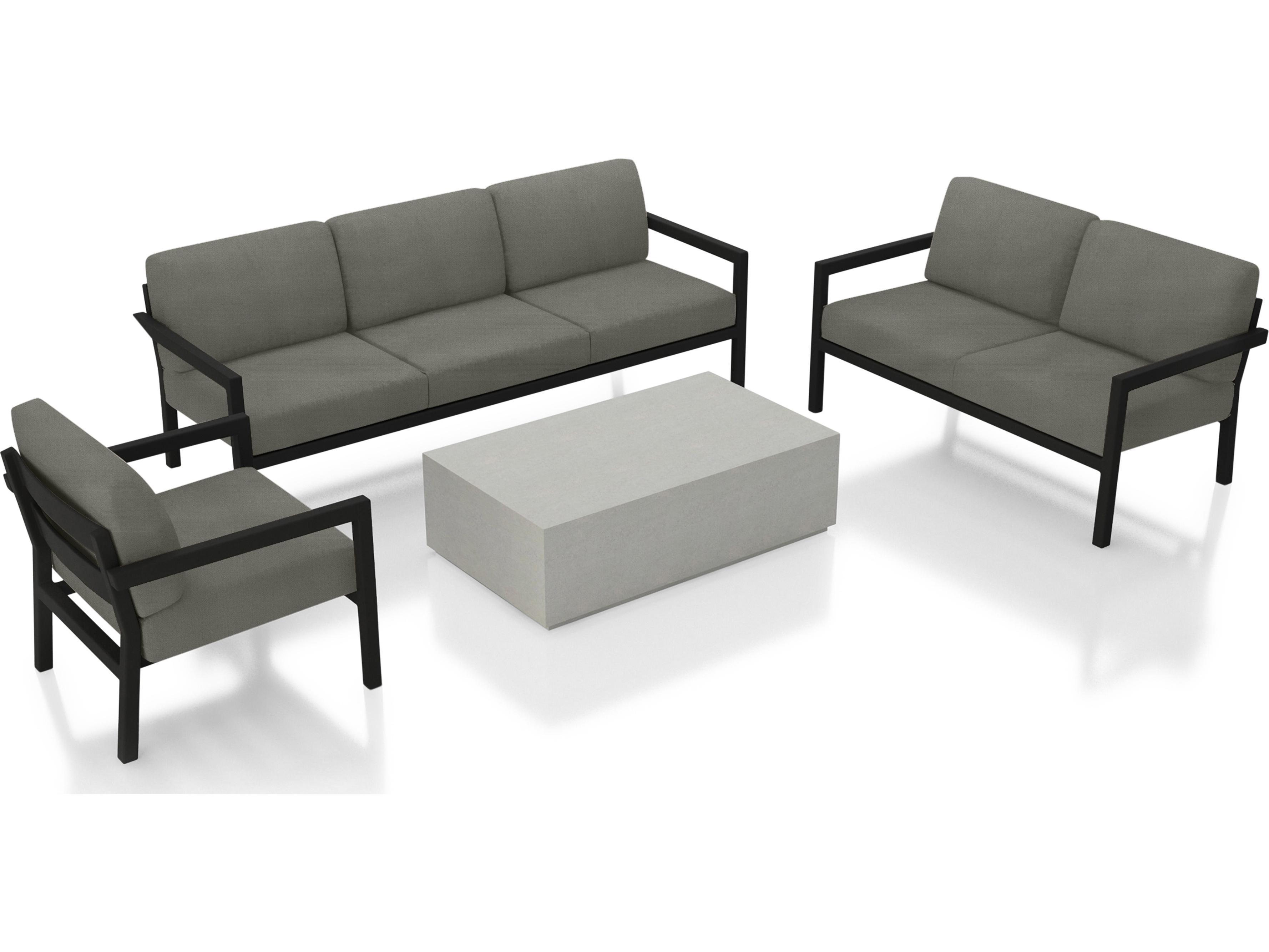 Harmonia Living Pacifica Aluminum Mason 4 Piece Outdoor Lounge Set