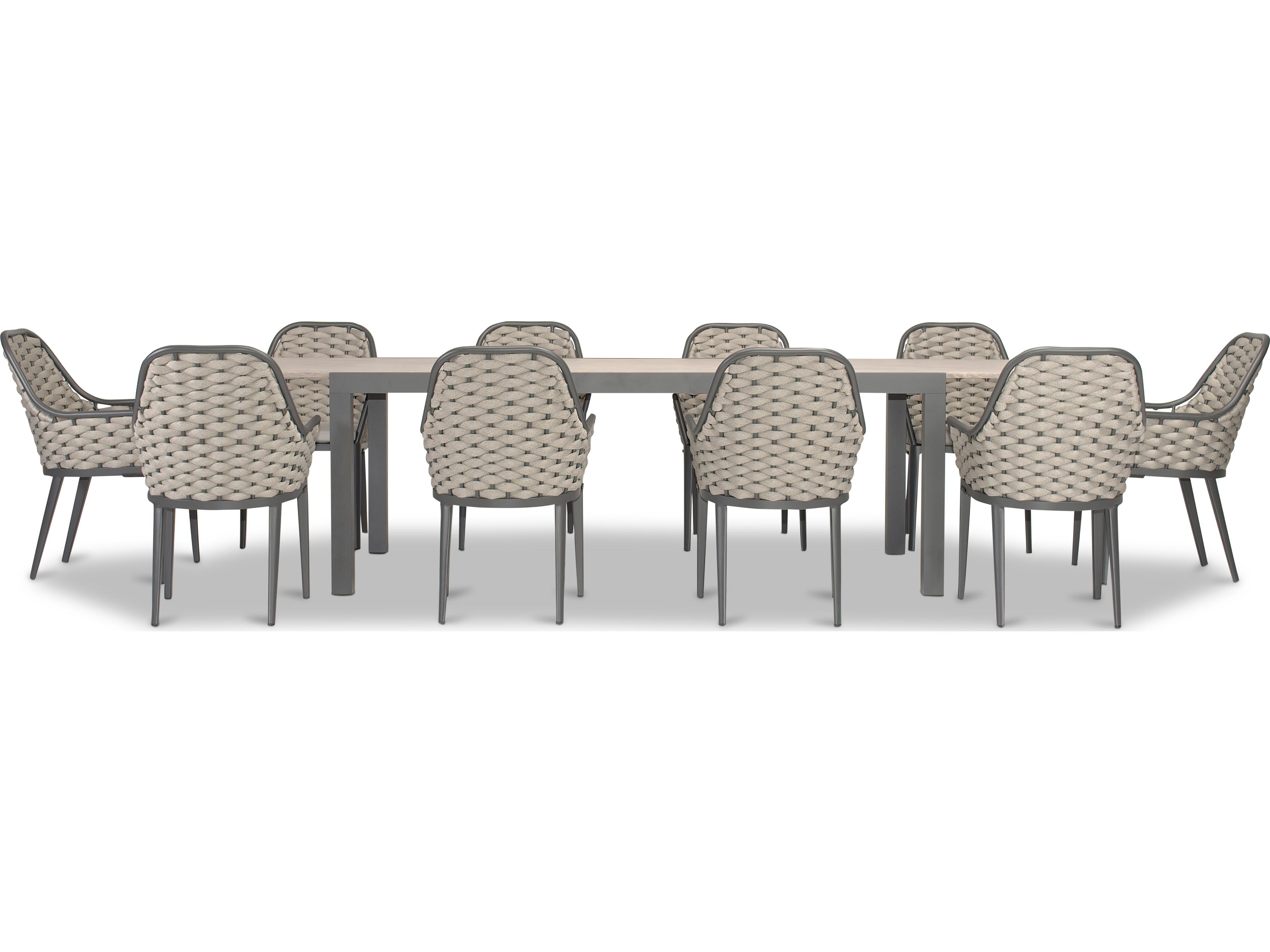 Harmonia Living Parlor Aluminum Rope 13 Piece Outdoor Patio Dining Set