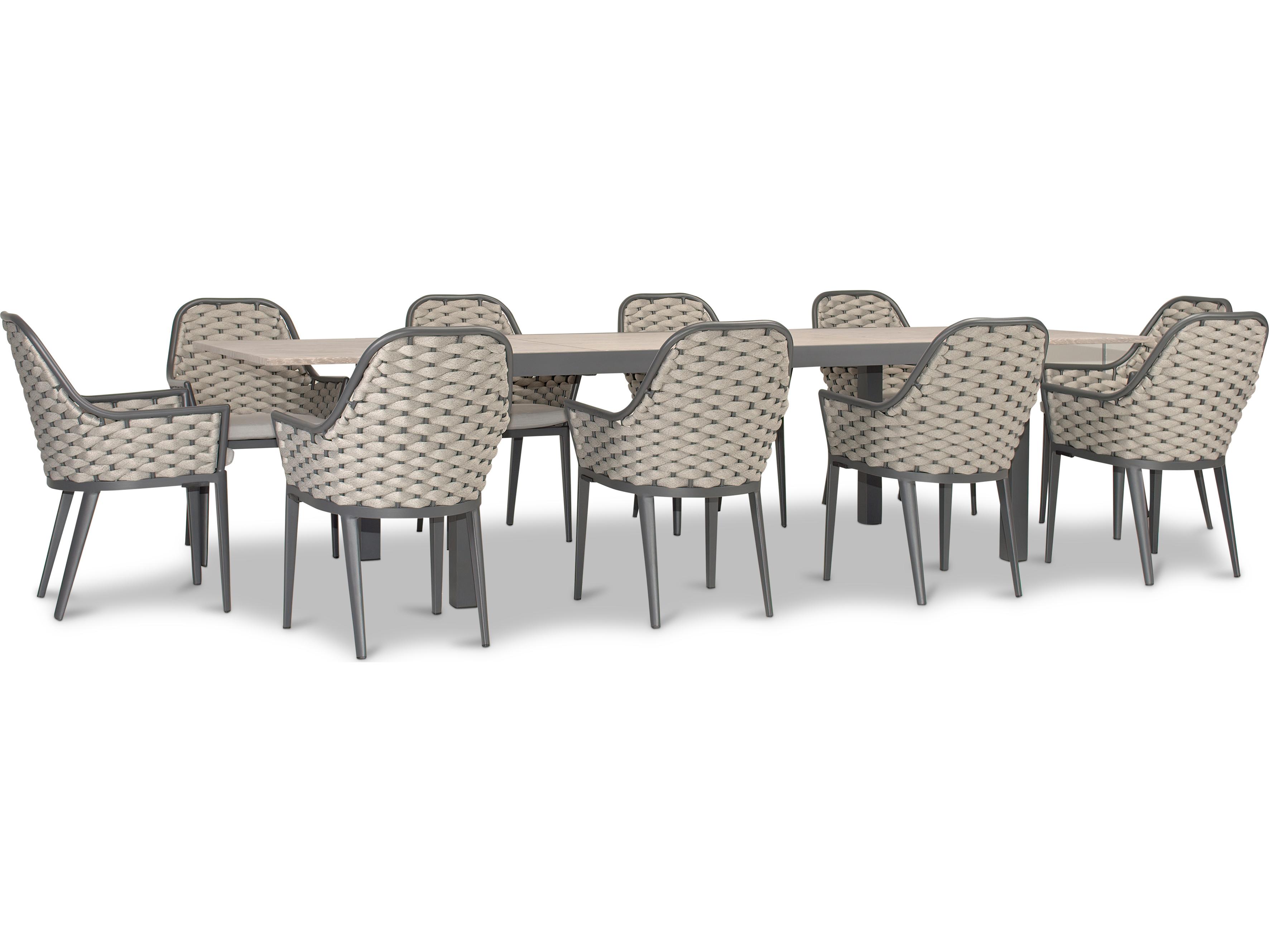 Harmonia Living Parlor Aluminum Rope 13 Piece Outdoor Patio Dining Set
