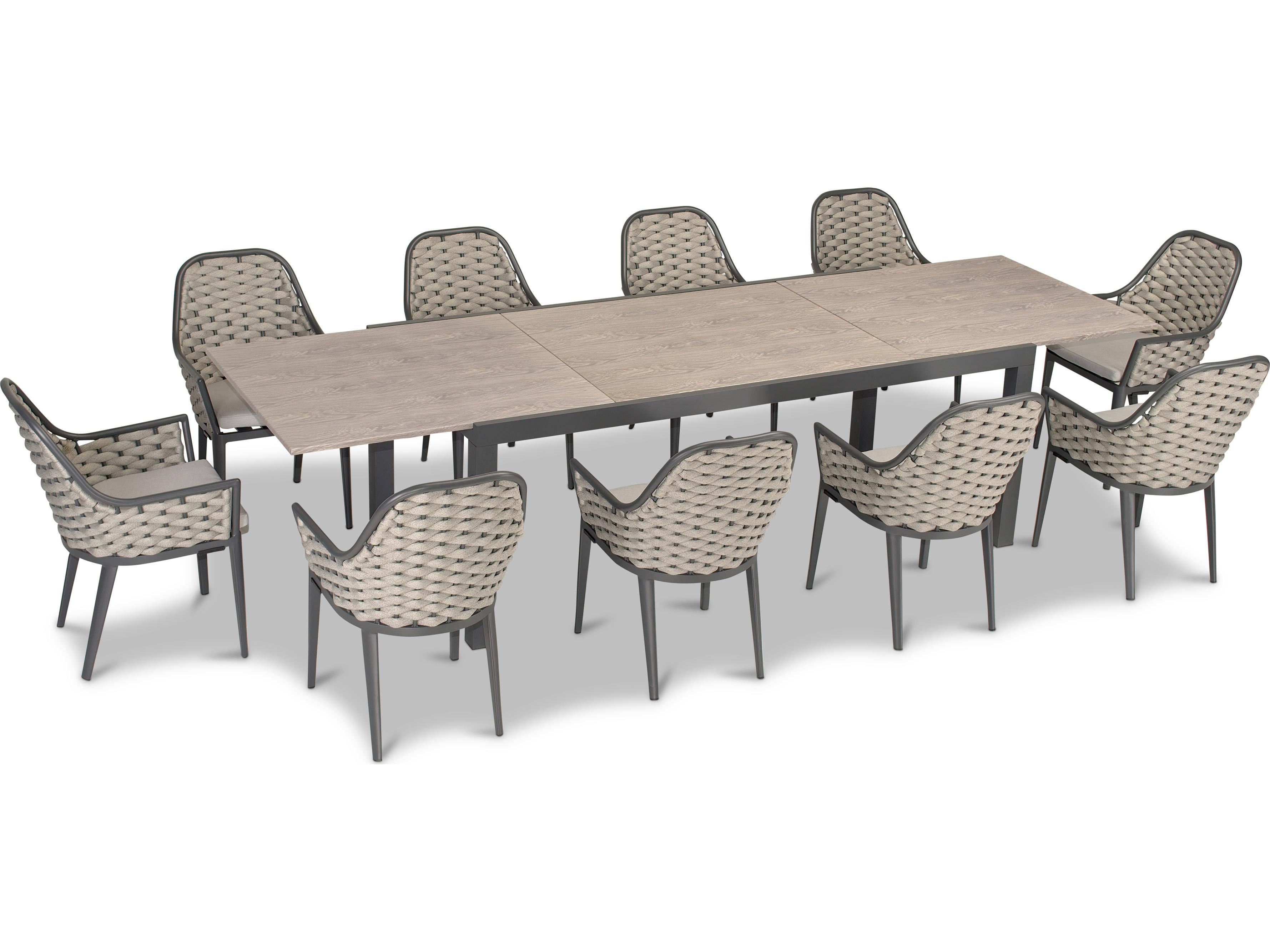Harmonia Living Parlor Aluminum Rope 13 Piece Outdoor Patio Dining Set