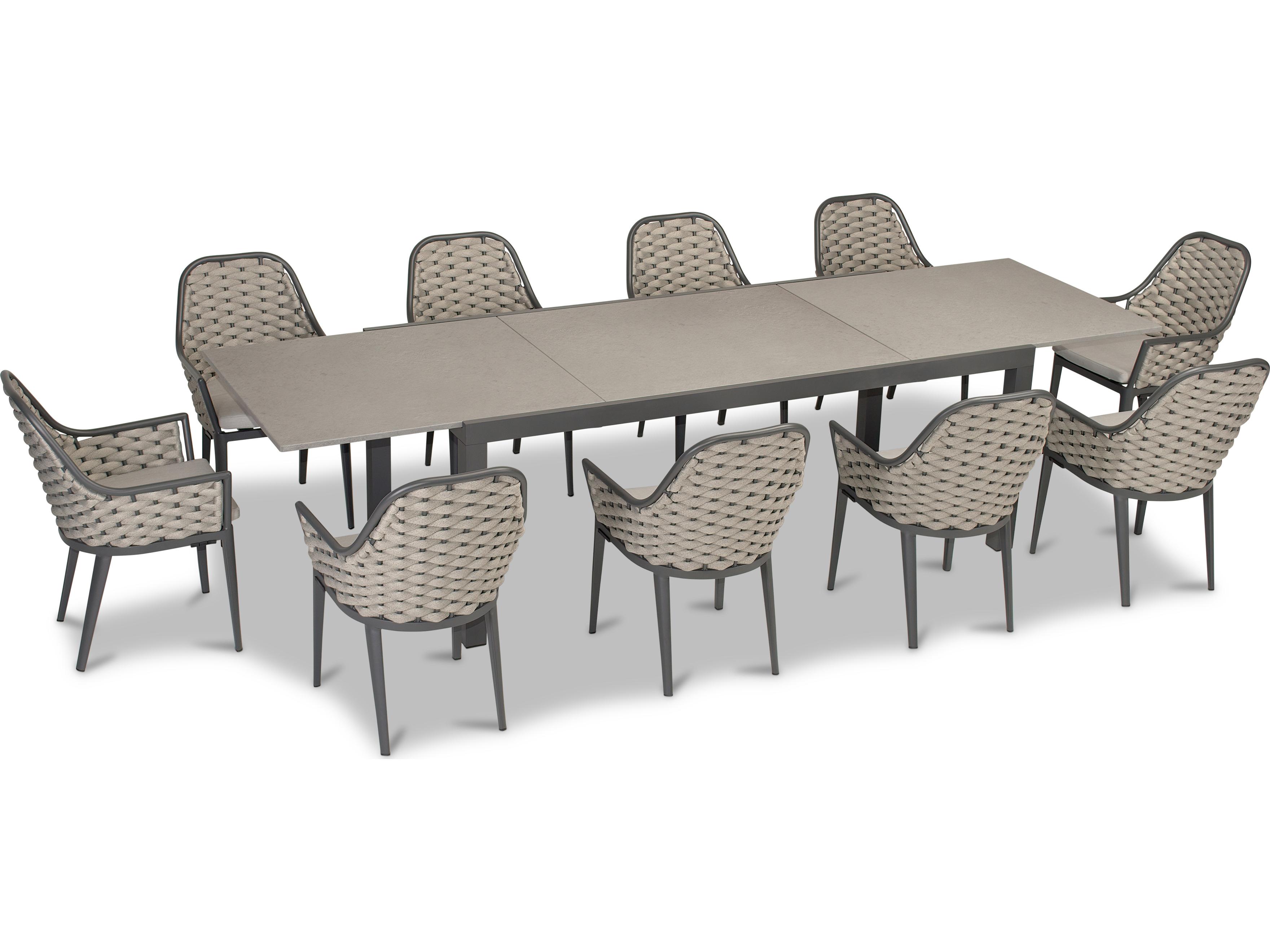 Harmonia Living Parlor Aluminum Rope 13 Piece Patio Dining Set