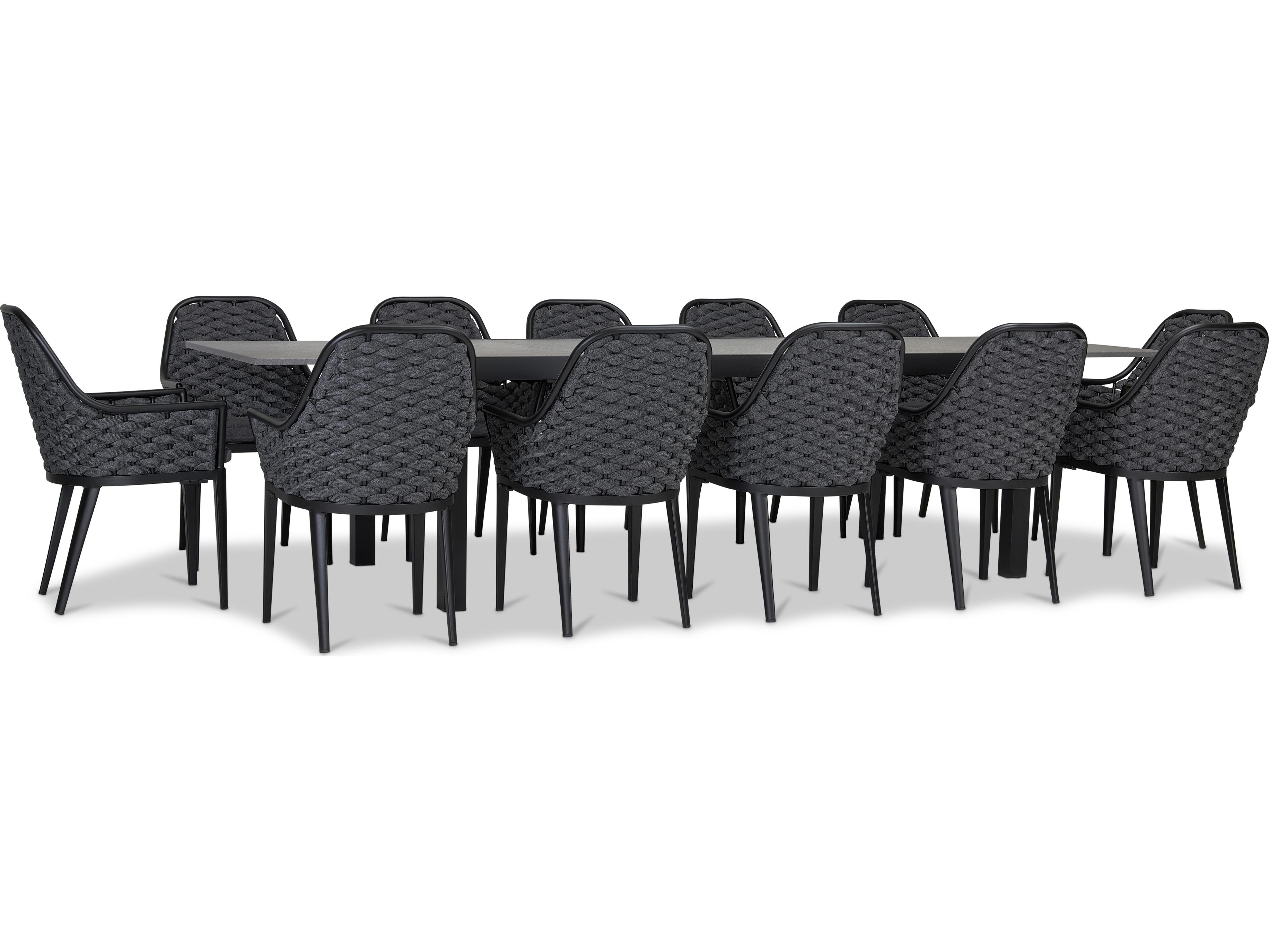 Harmonia Living Parlor Aluminum Rope 13 Piece Seat Patio Dining Set