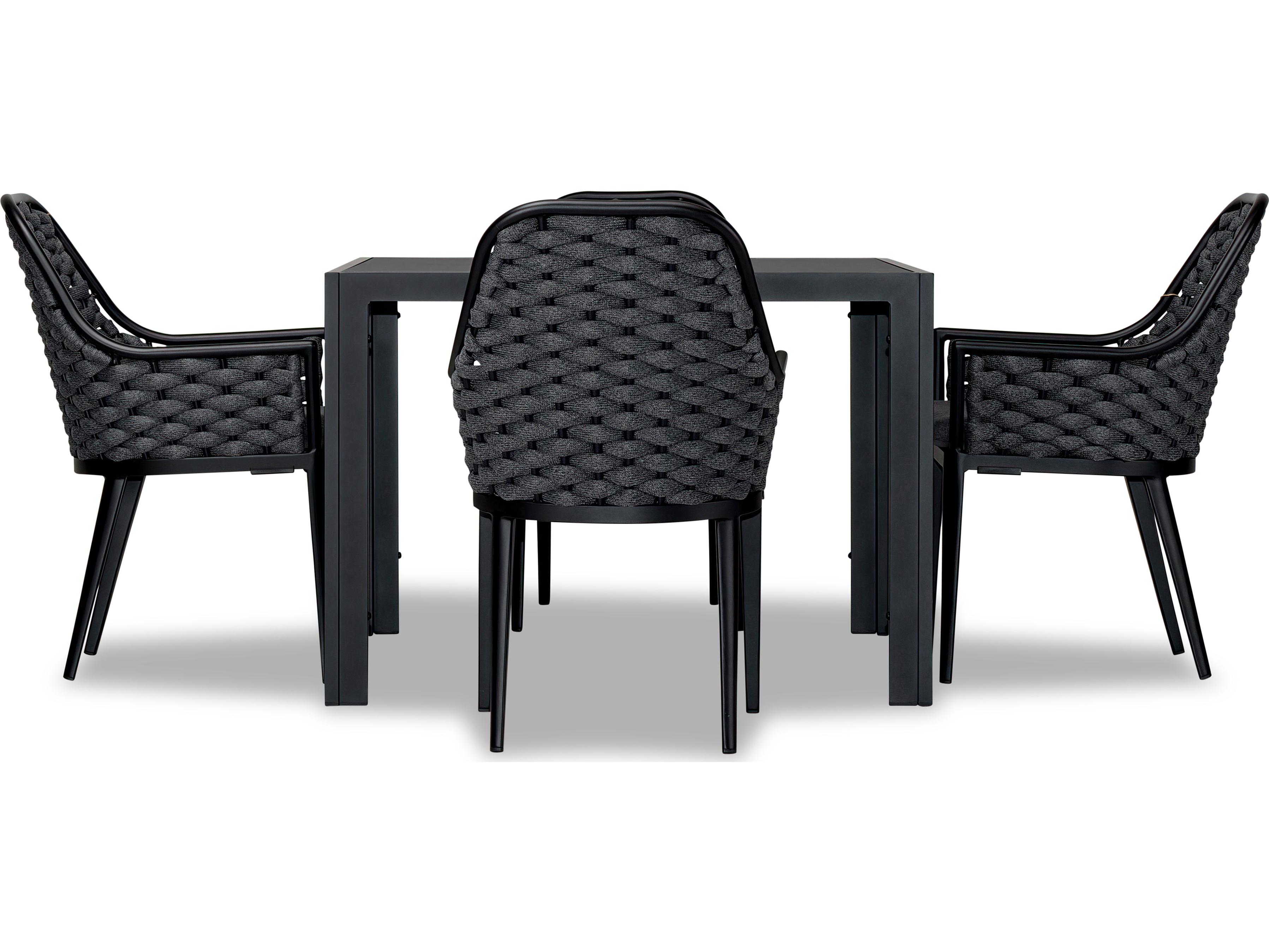 Harmonia Living Parlor Aluminum Rope 5 Piece Outdoor Dining Set