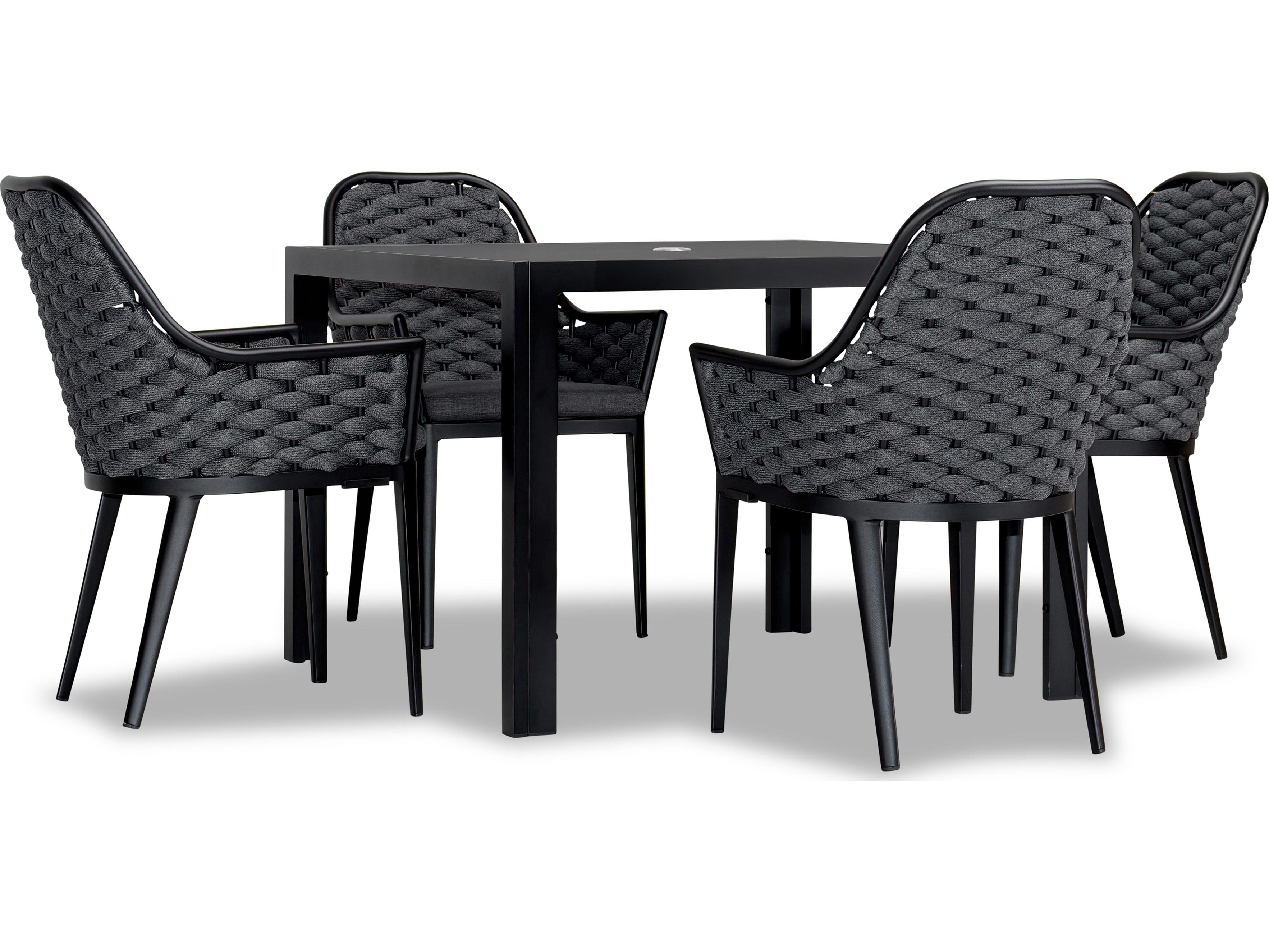 Harmonia Living Parlor Aluminum Rope 5 Piece Outdoor Dining Set