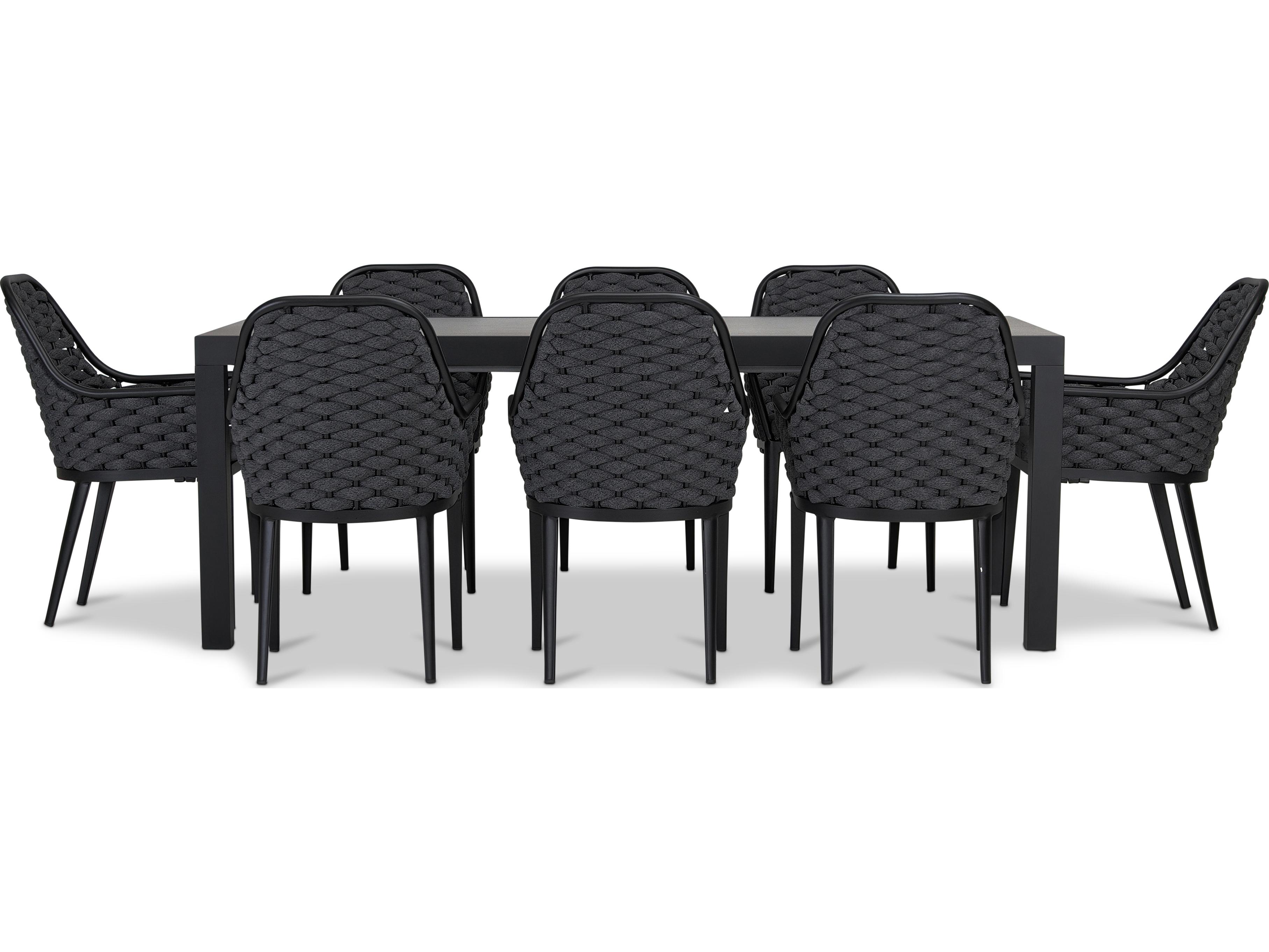 Harmonia Living Parlor Aluminum Rope 9 Piece Seat Patio Dining Set