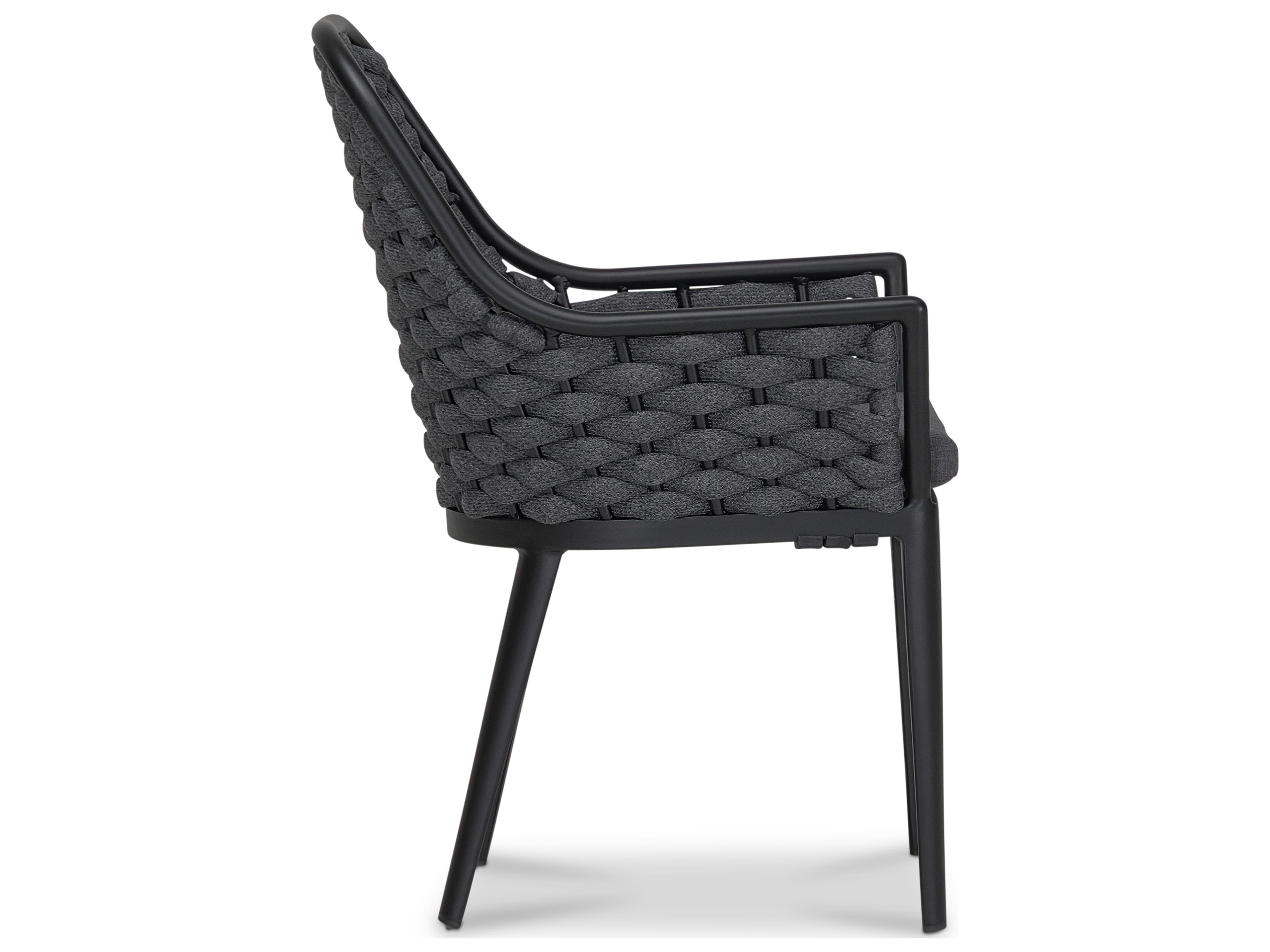Harmonia Living Parlor Aluminum Rope Stackable Outdoor Dining Arm Chair