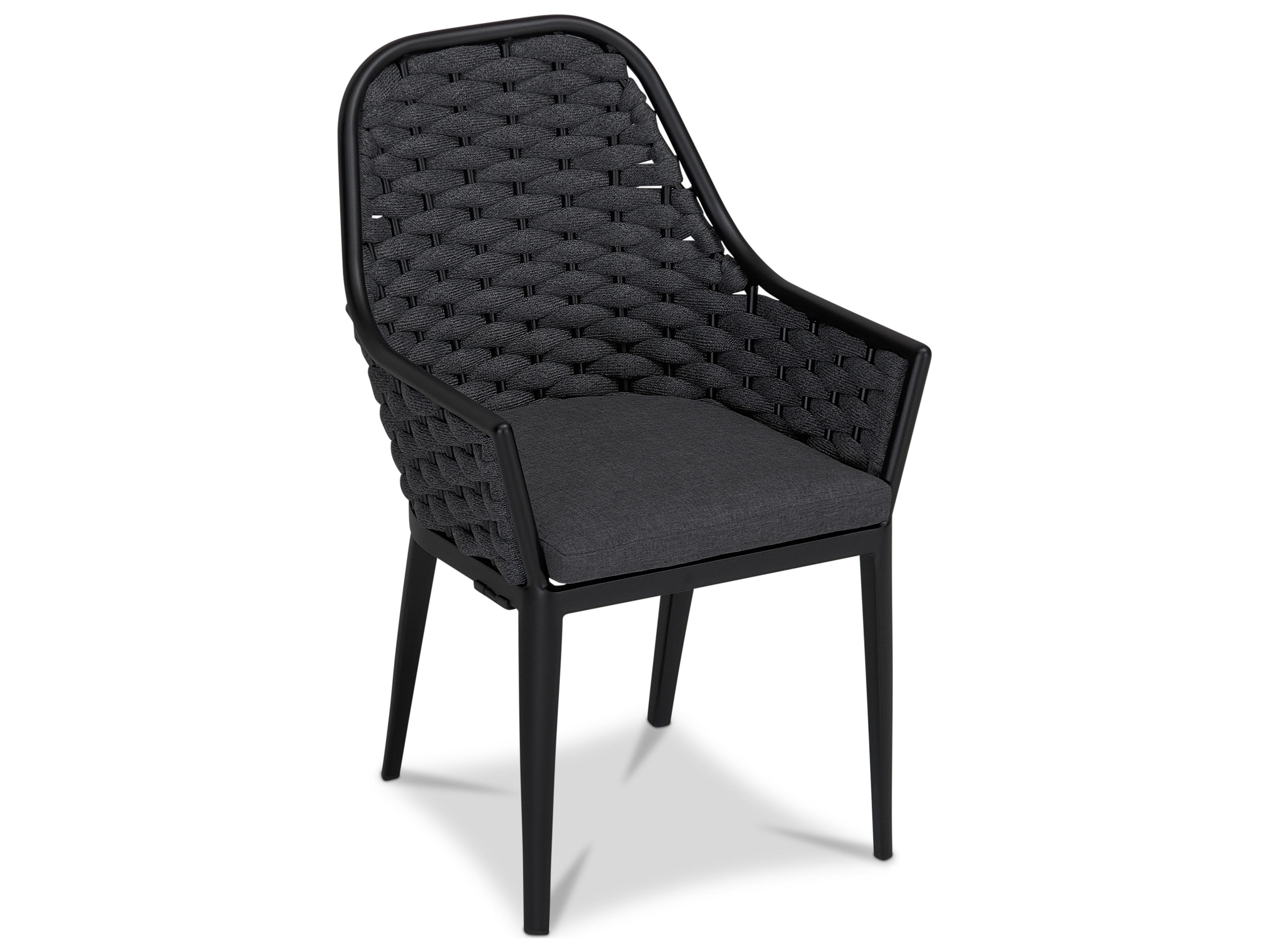 Harmonia Living Parlor Aluminum Rope Stackable Outdoor Dining Arm Chair