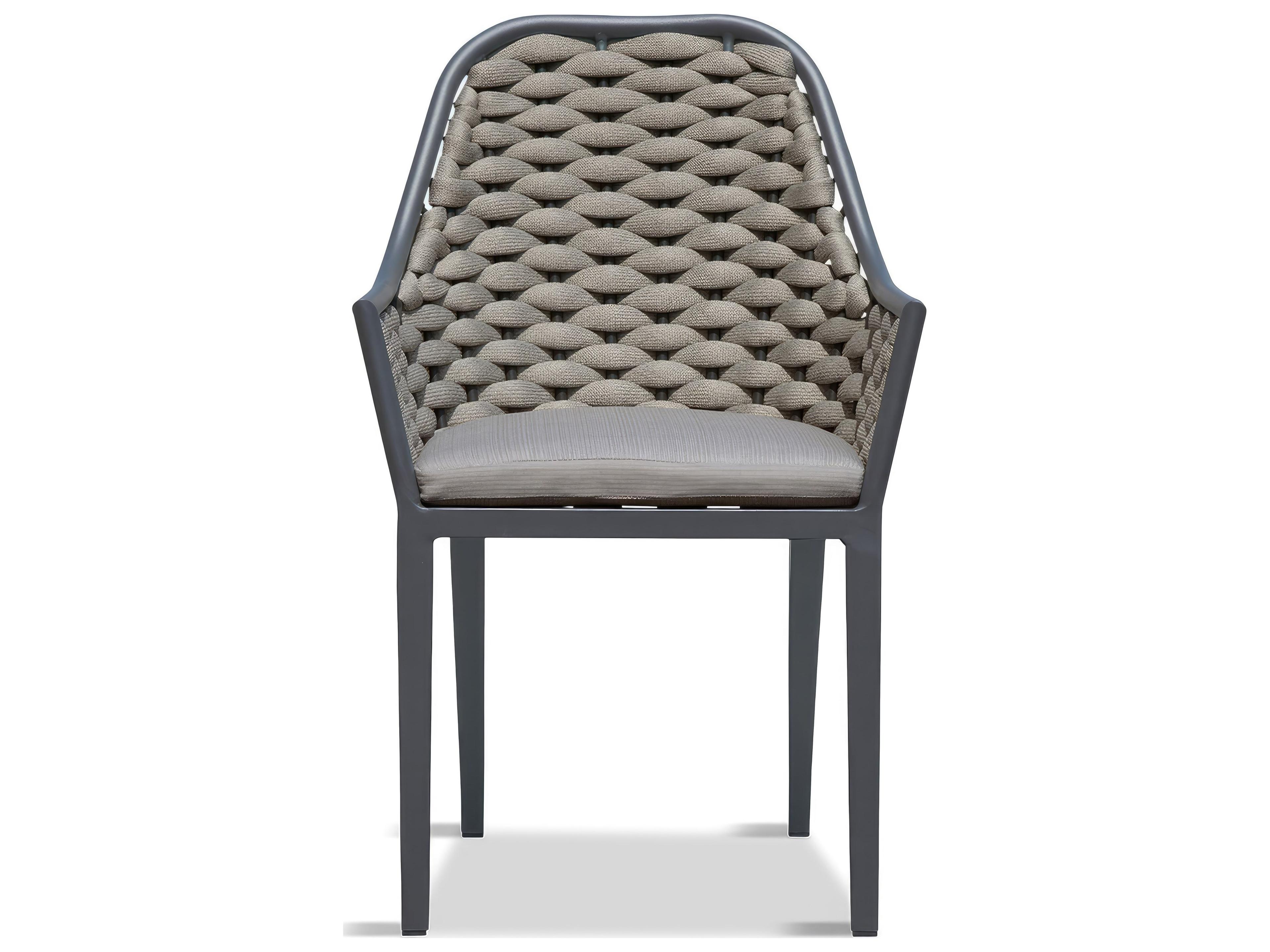 Harmonia Living Parlor Aluminum Rope Stackable Outdoor Patio Dining Arm Chair