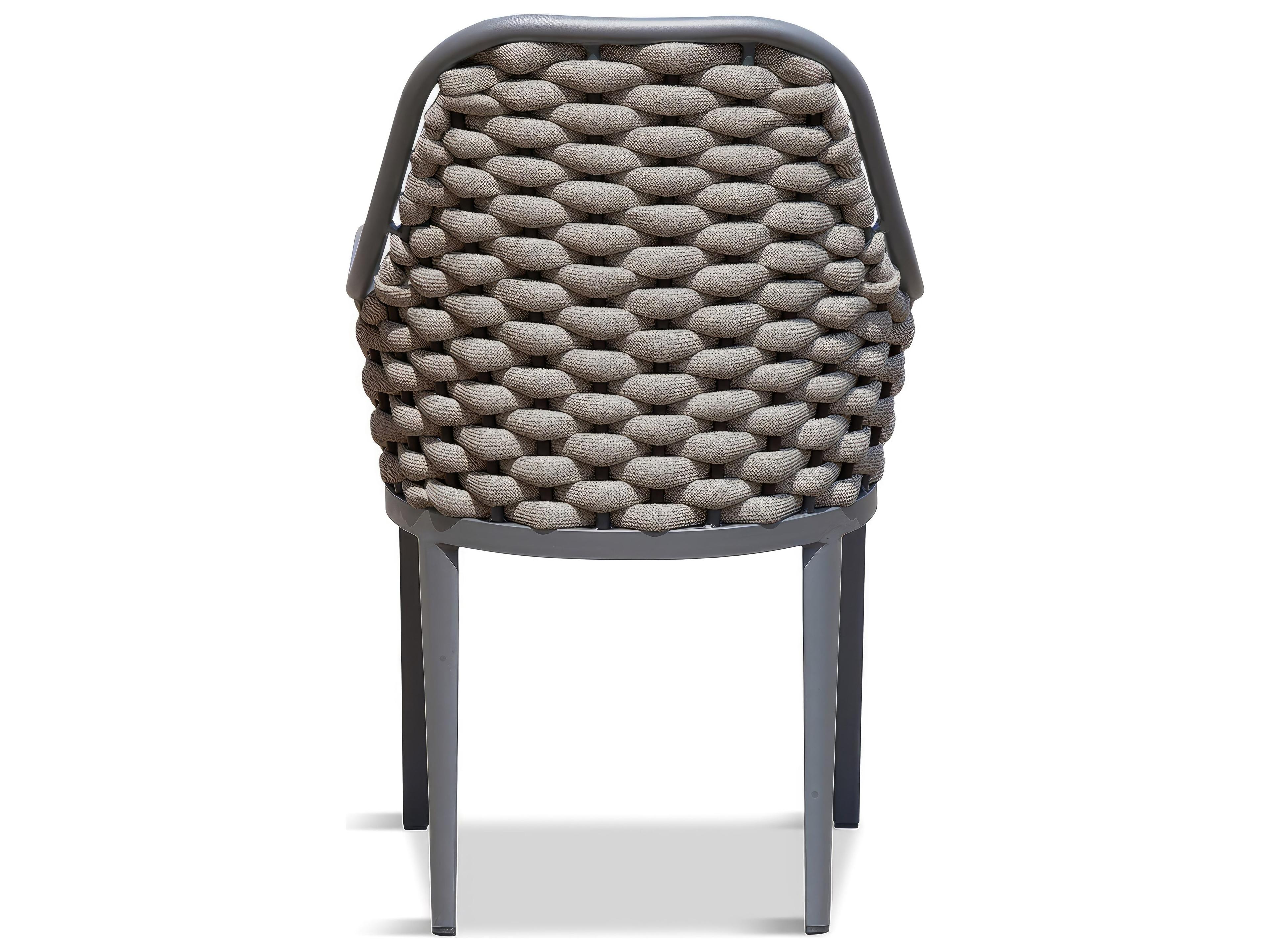 Harmonia Living Parlor Aluminum Rope Stackable Outdoor Patio Dining Arm Chair