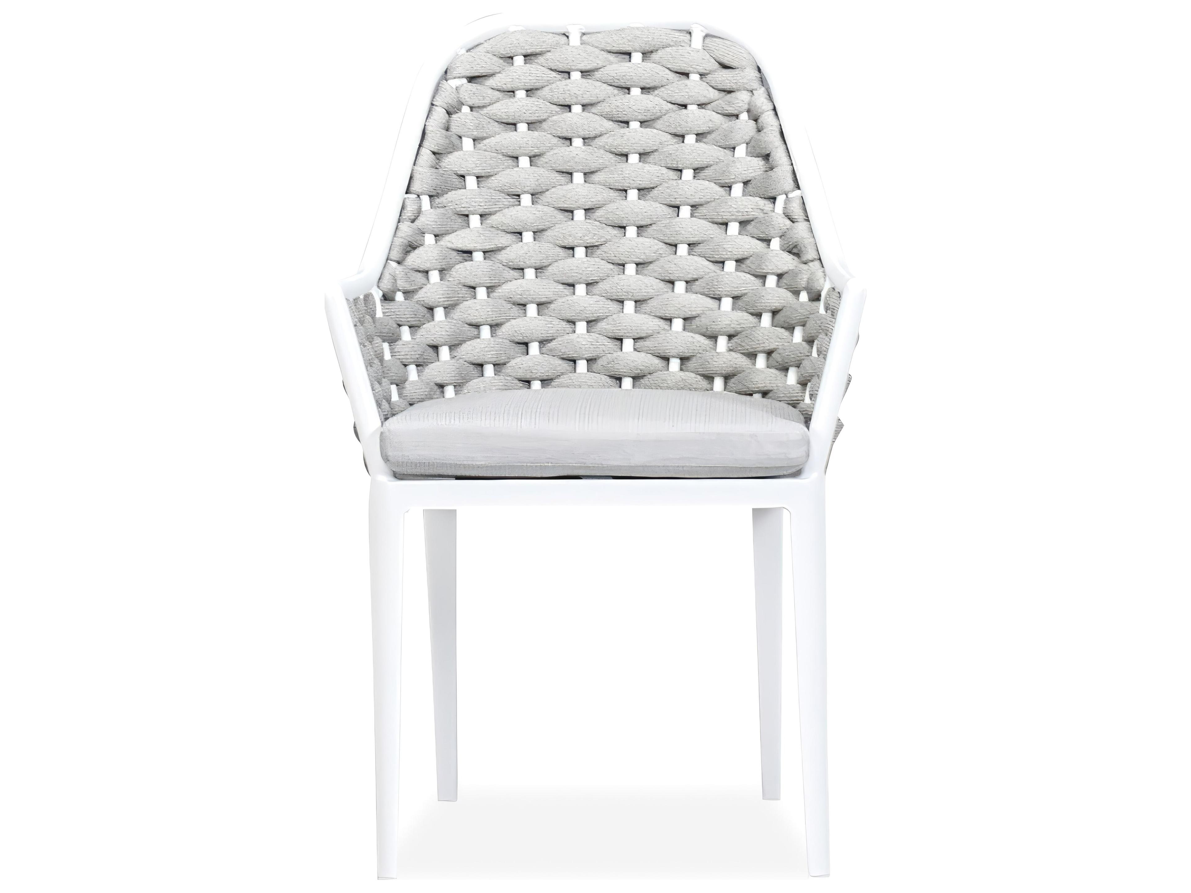 Harmonia Living Parlor Aluminum Rope Stackable Outdoor Patio Dining Arm Chair