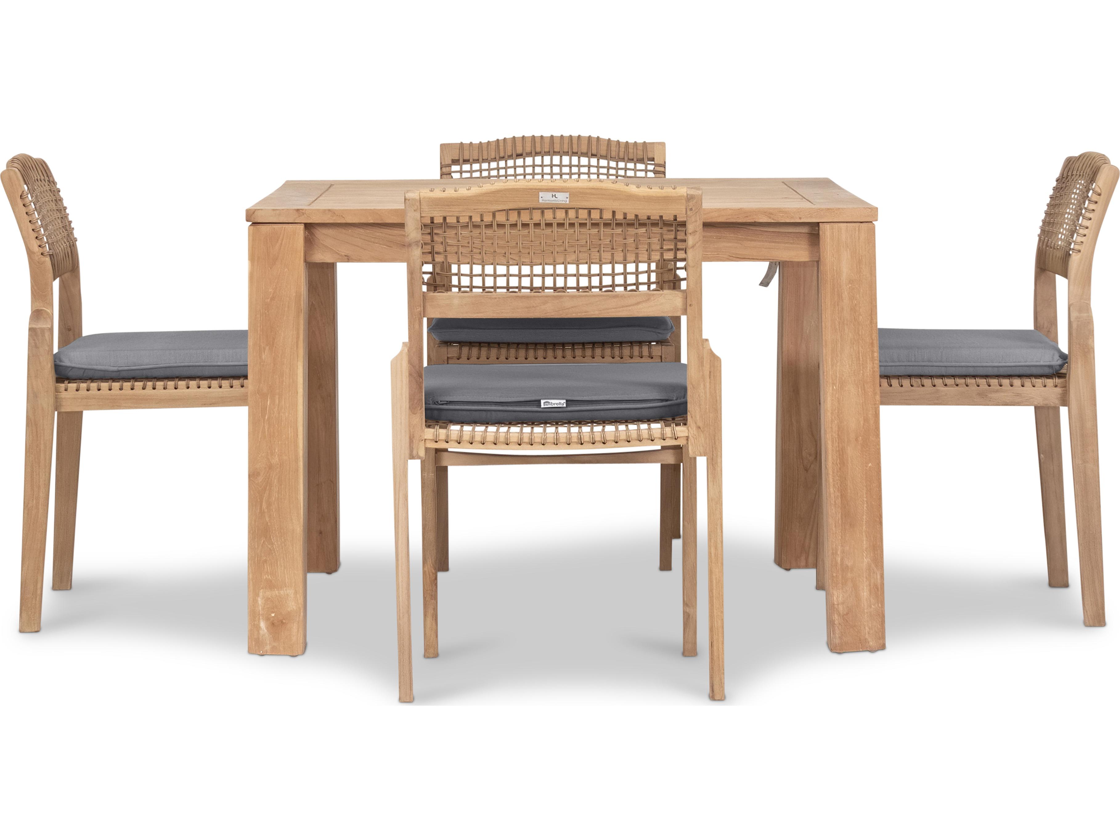 Harmonia Living Sands Teak 5 Piece Outdoor Dining Set