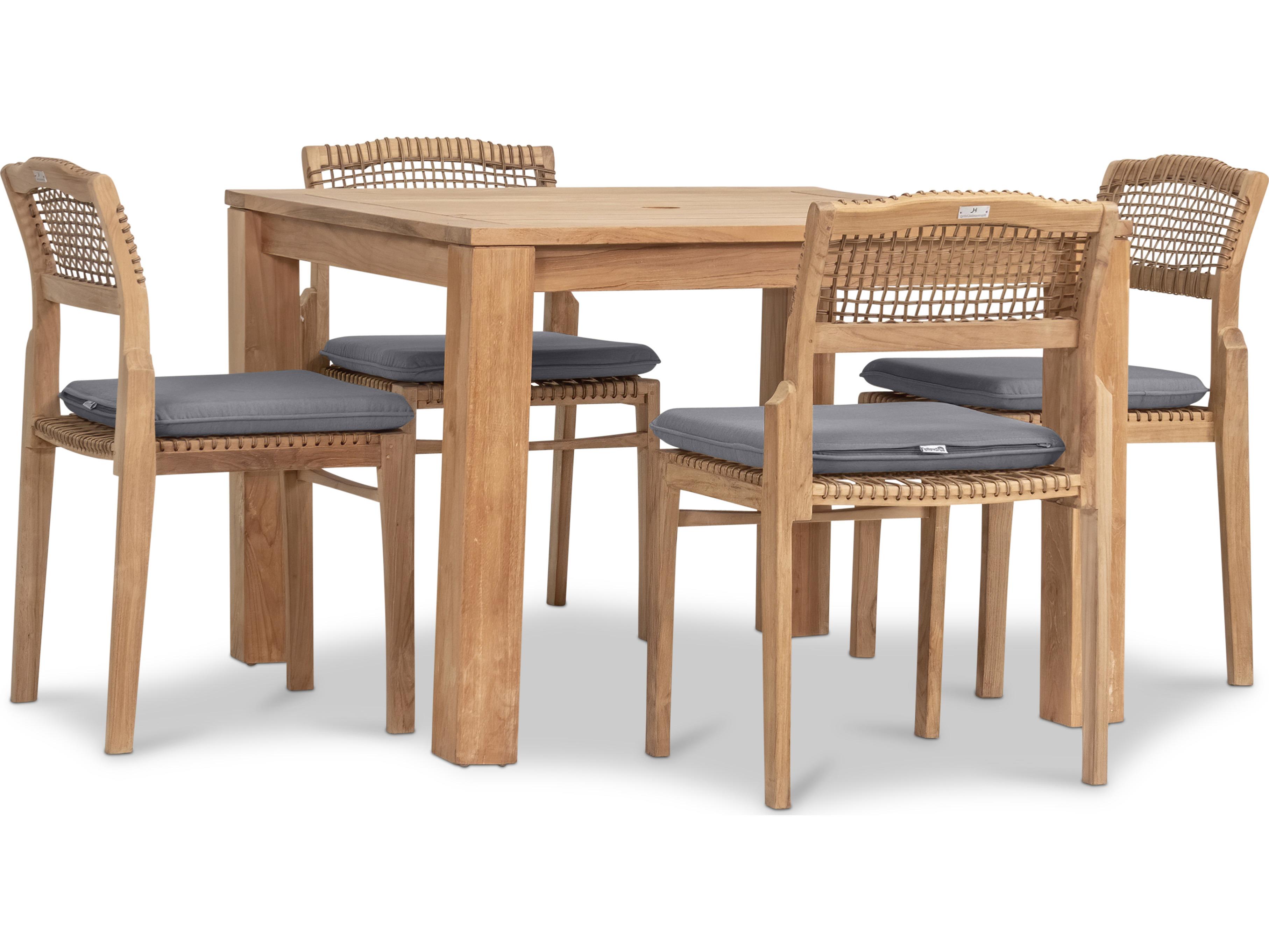 Harmonia Living Sands Teak 5 Piece Outdoor Dining Set