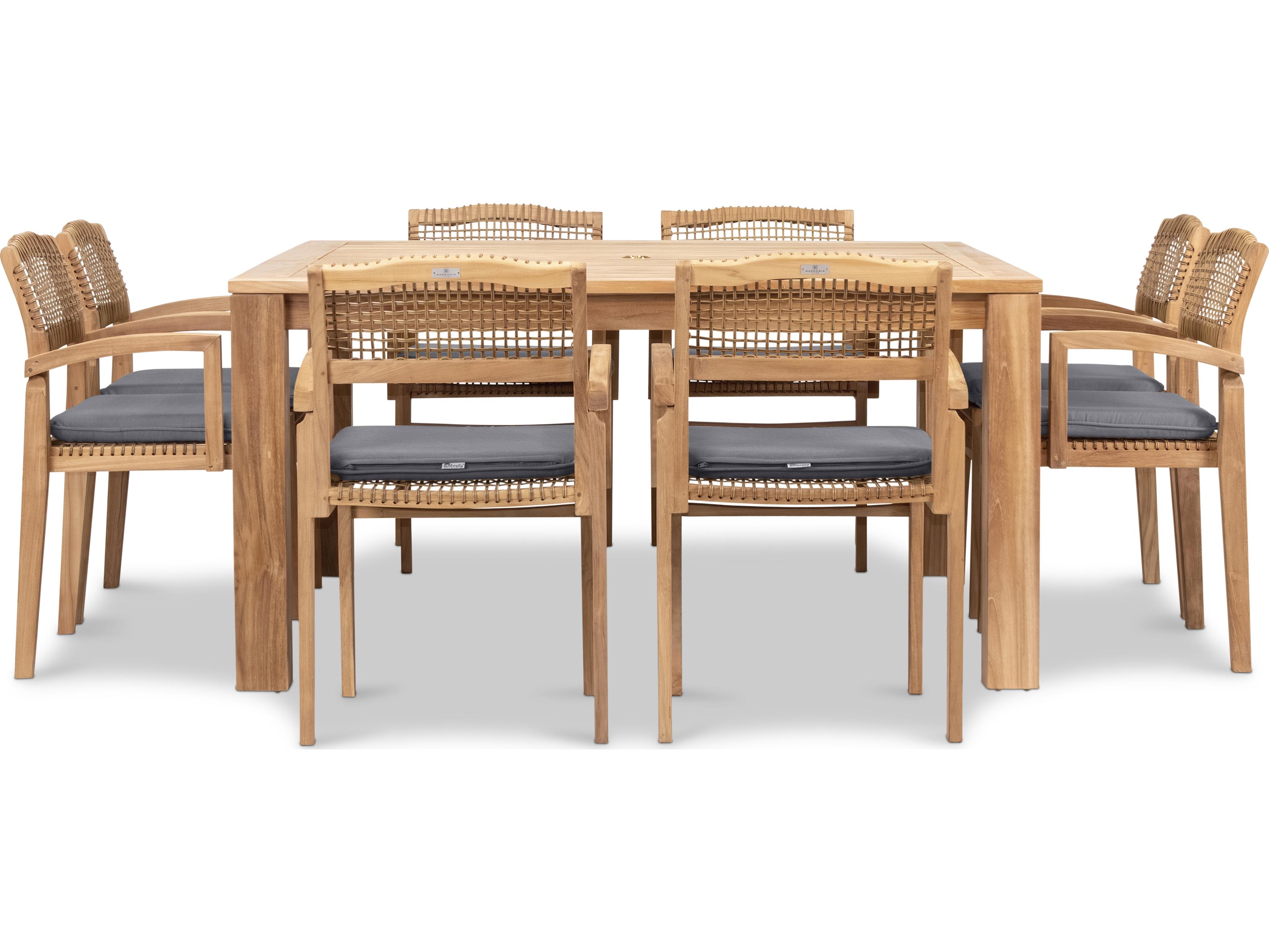 Harmonia Living Sands Teak 9 Piece Outdoor Dining Set