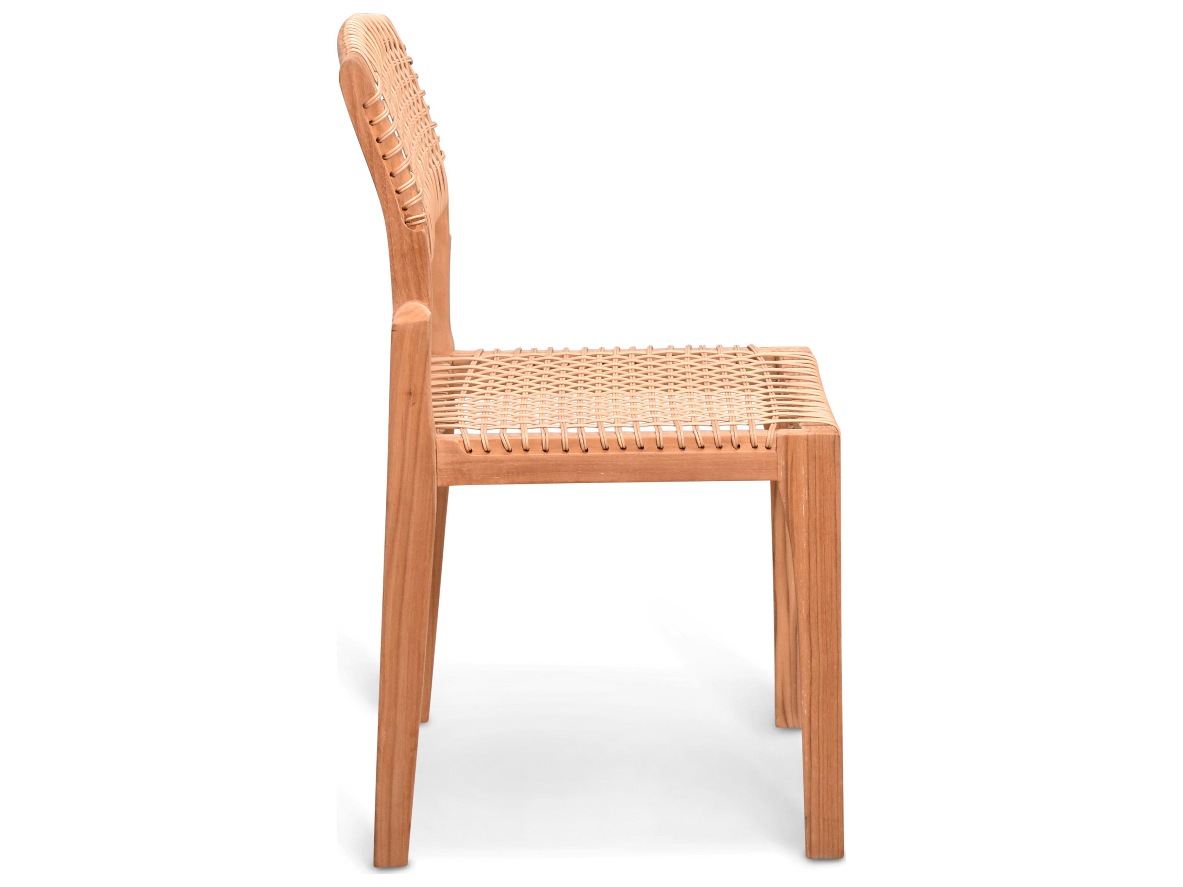 Harmonia Living Sands Teak Stackable Outdoor Patio Dining Side Chair