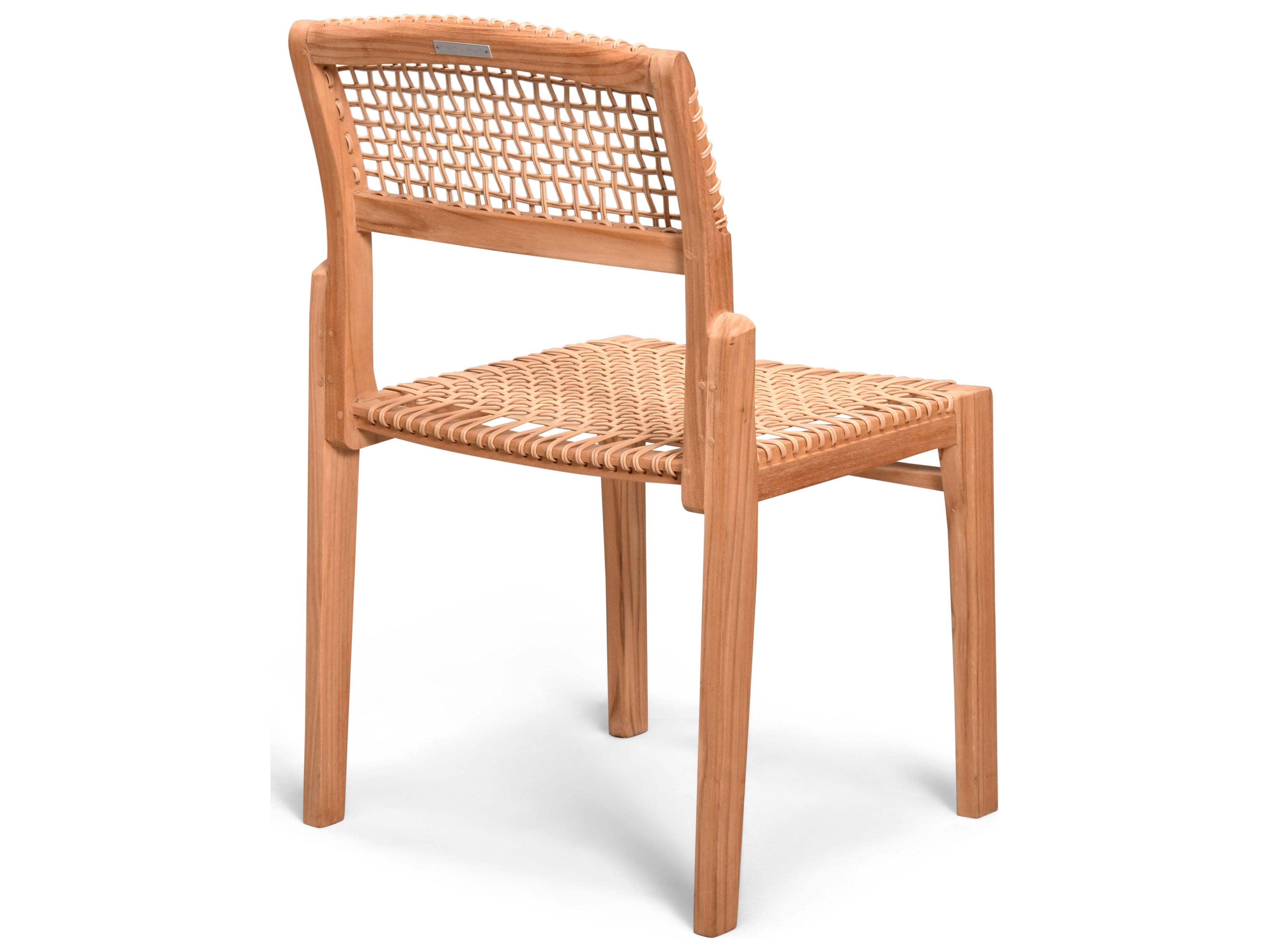 Harmonia Living Sands Teak Stackable Outdoor Patio Dining Side Chair
