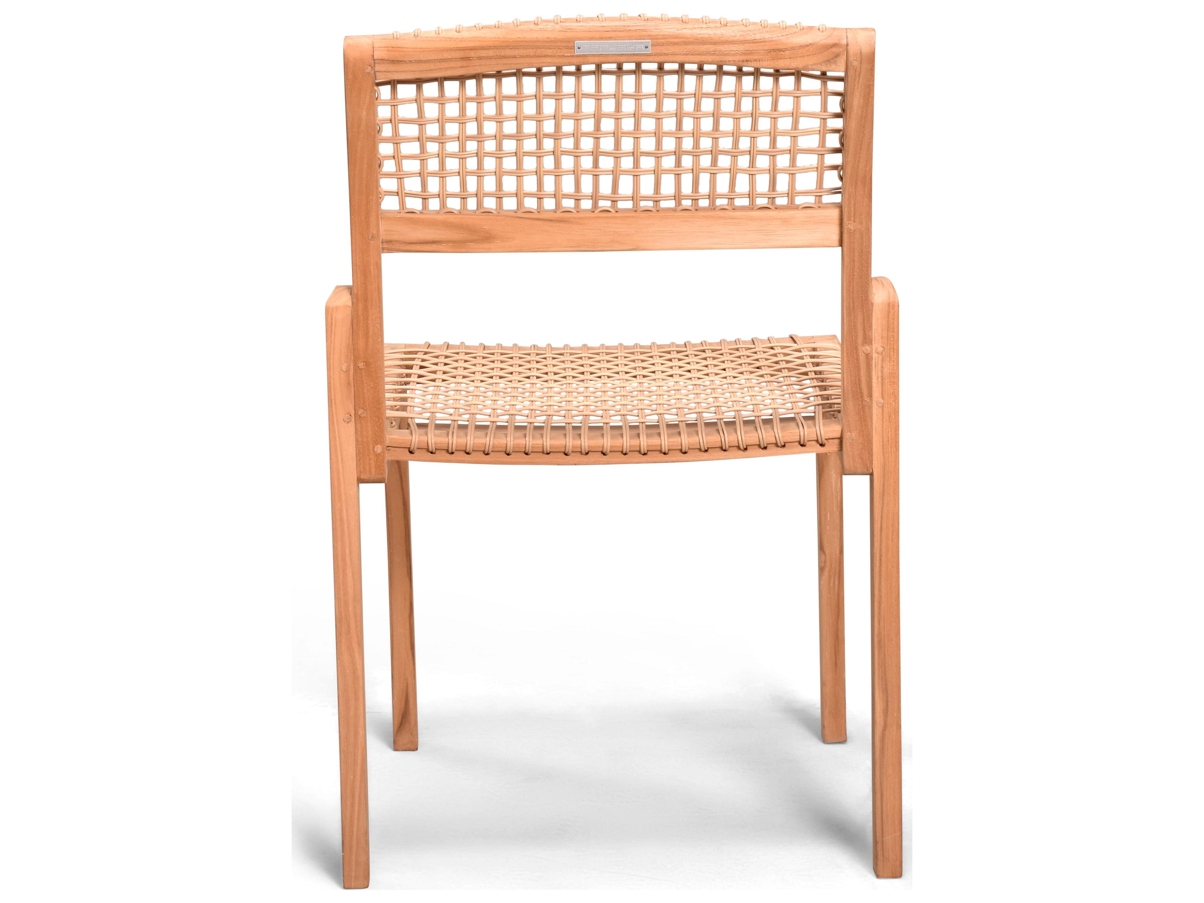 Harmonia Living Sands Teak Stackable Outdoor Patio Dining Side Chair