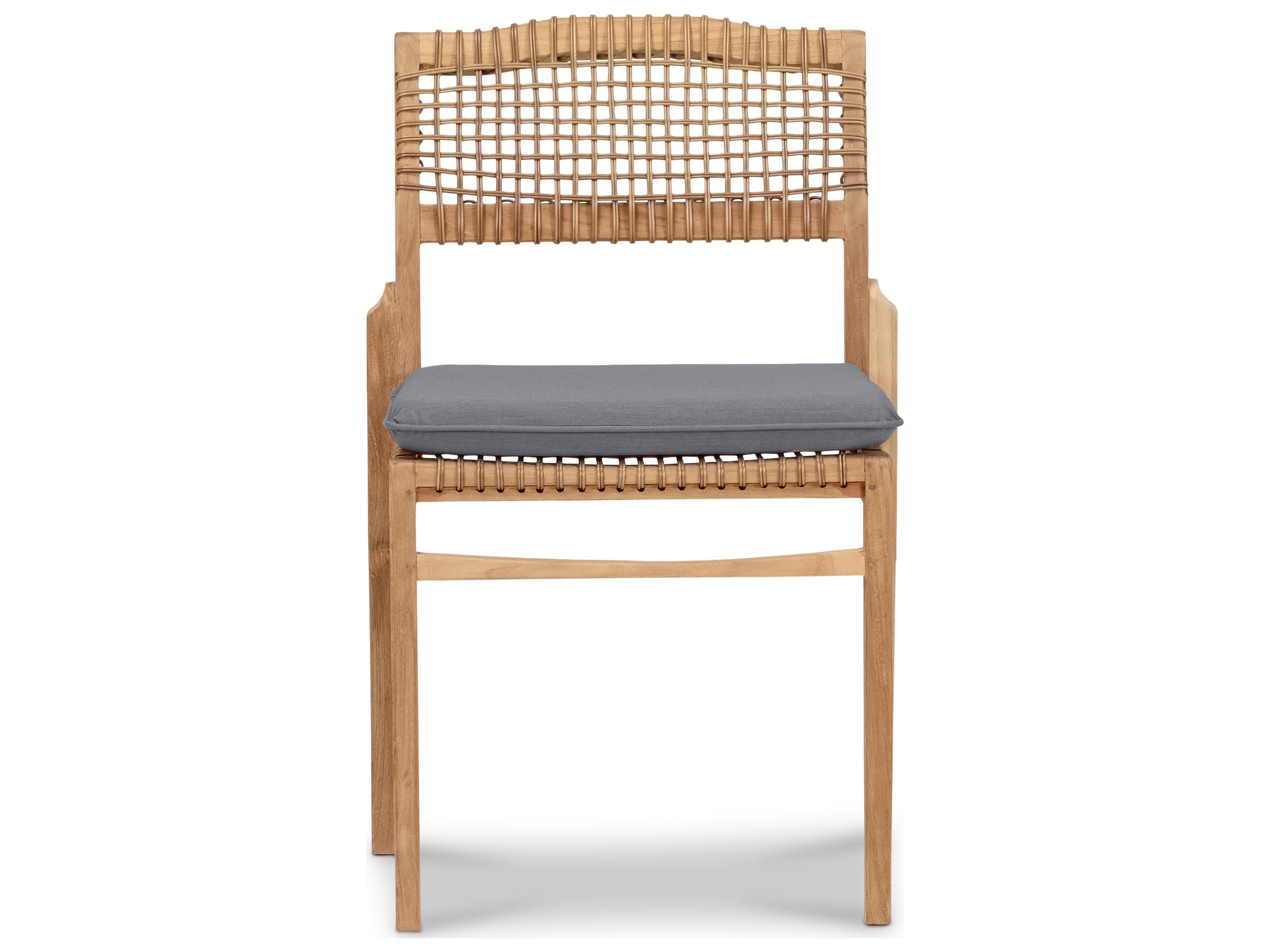 Harmonia Living Sands Teak Stackable Outdoor Patio Dining Side Chair