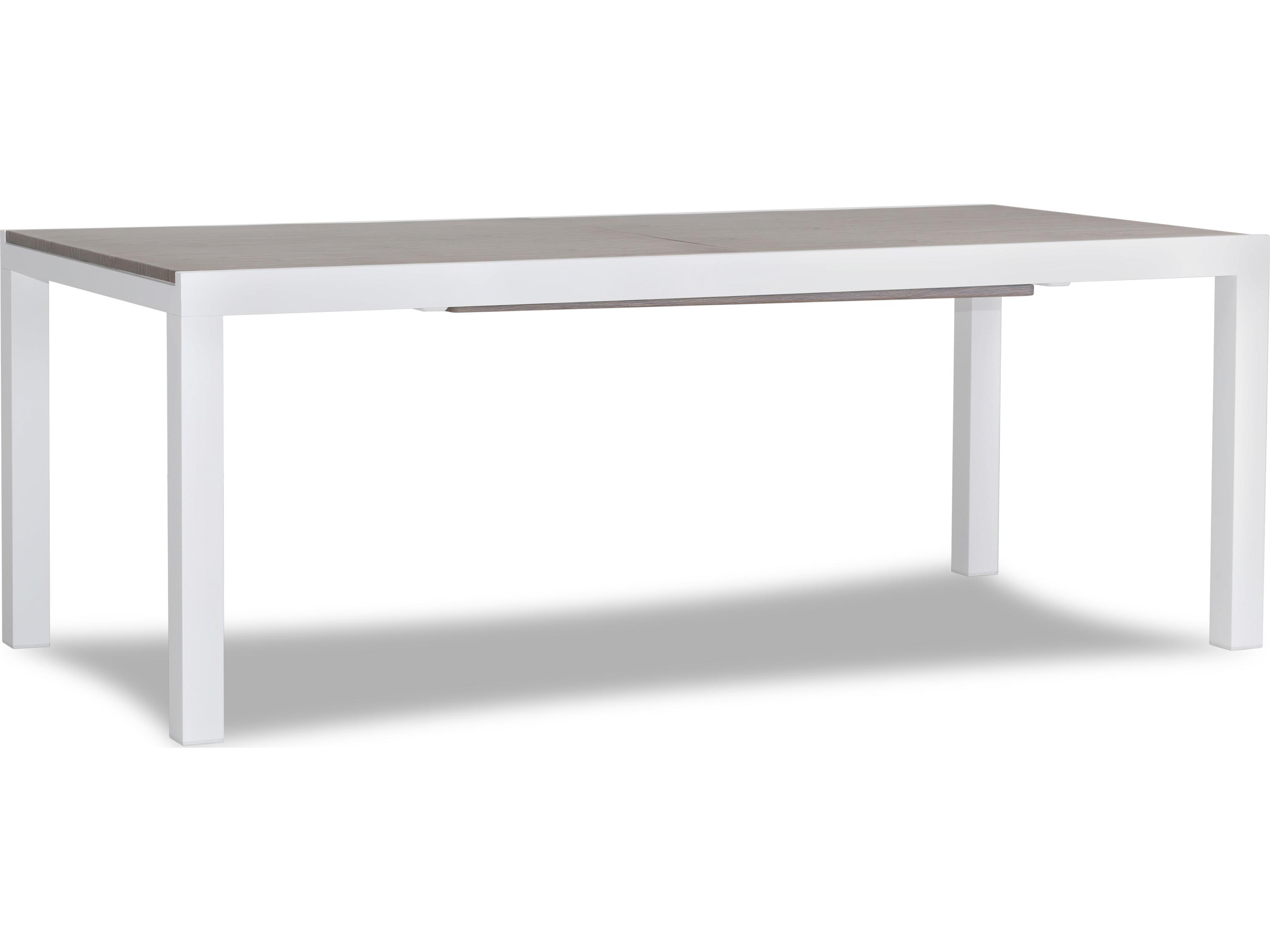 Harmonia Living Spread Aluminum Rectangular Barnwood Top Extendable Dining table
