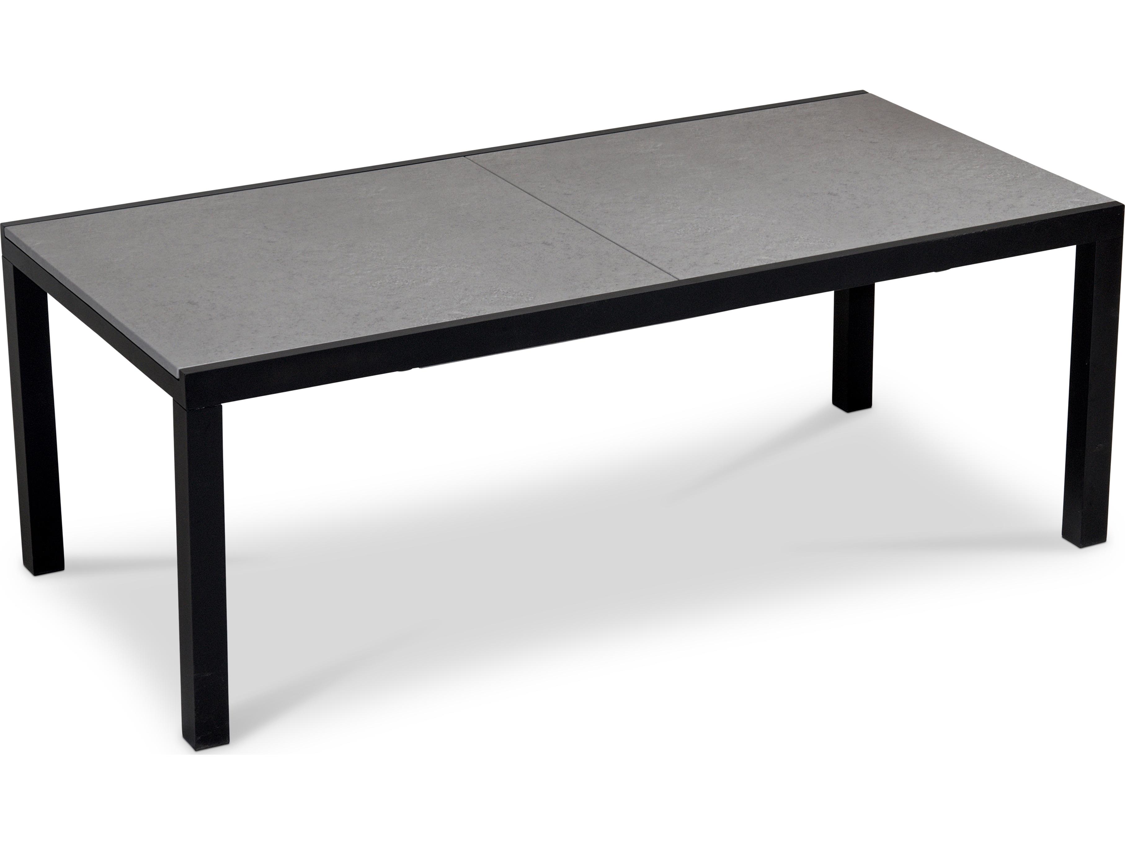 Harmonia Living Spread Aluminum Rectangular Concrete Top Extendable Dining table