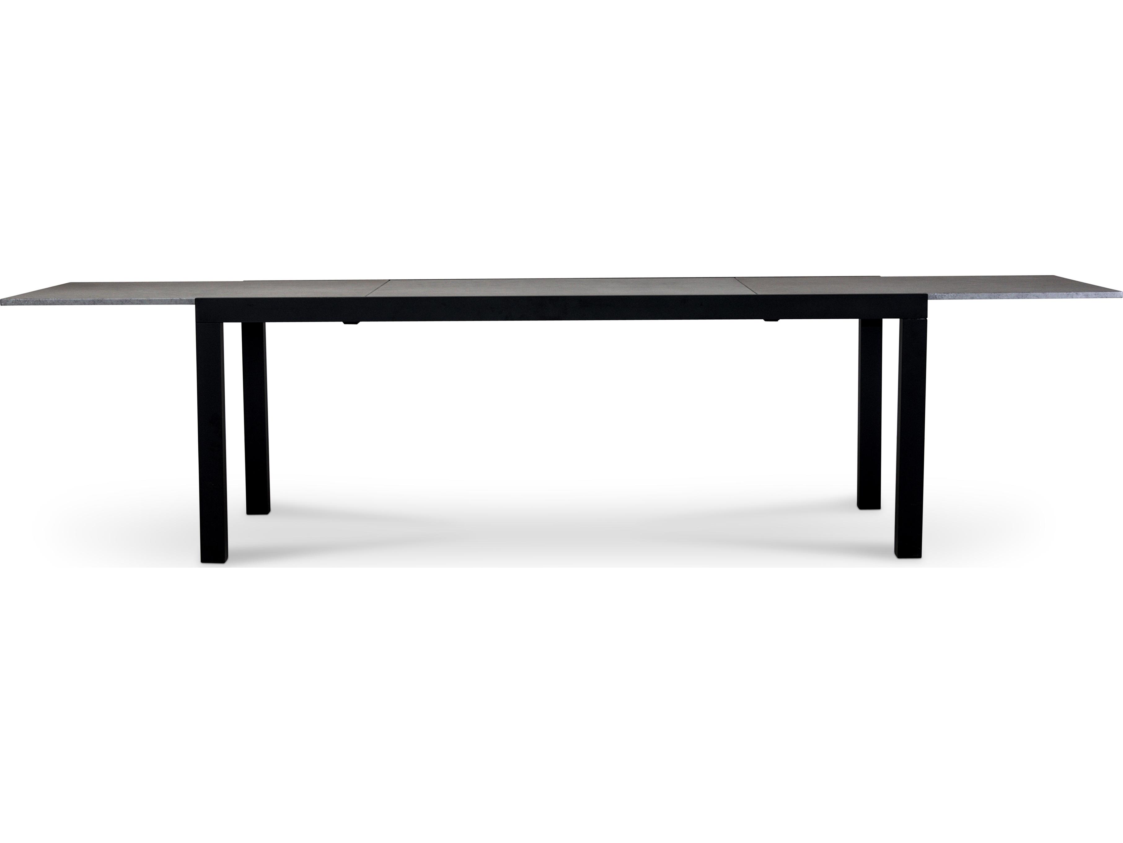 Harmonia Living Spread Aluminum Rectangular Concrete Top Extendable Dining table