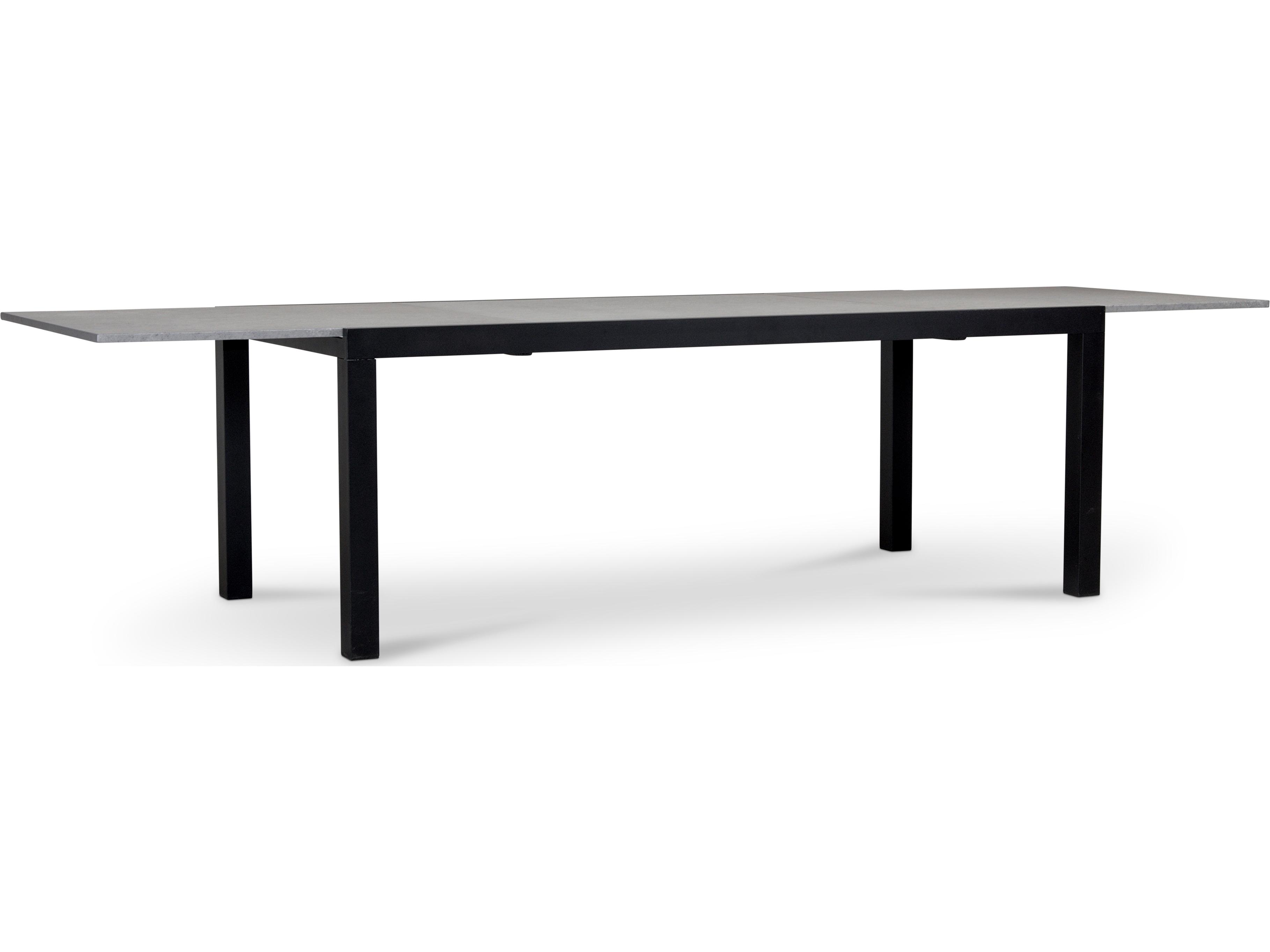 Harmonia Living Spread Aluminum Rectangular Concrete Top Extendable Dining table