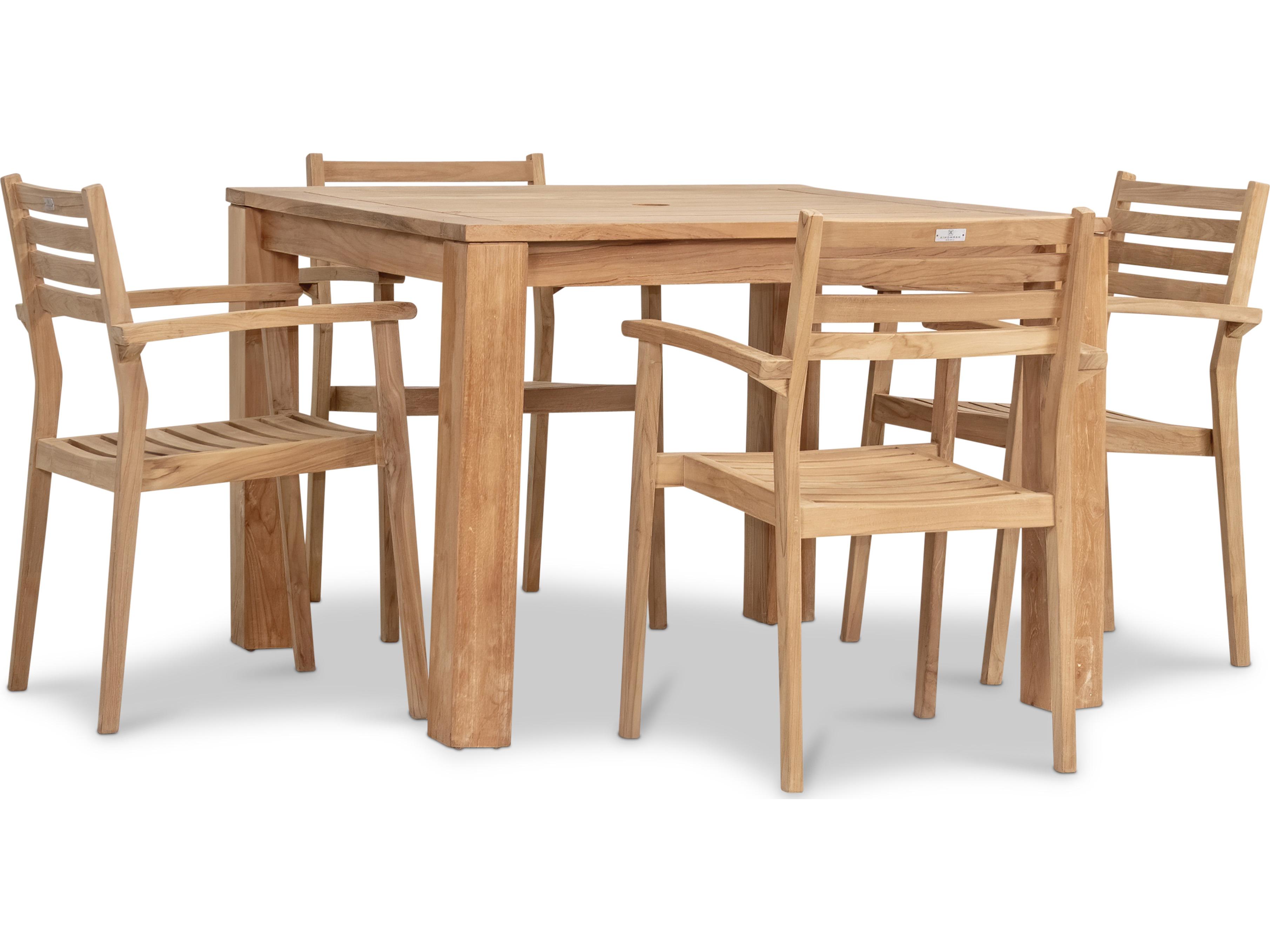 Harmonia Living Sylvan Teak 5 Piece Outdoor Dining Set